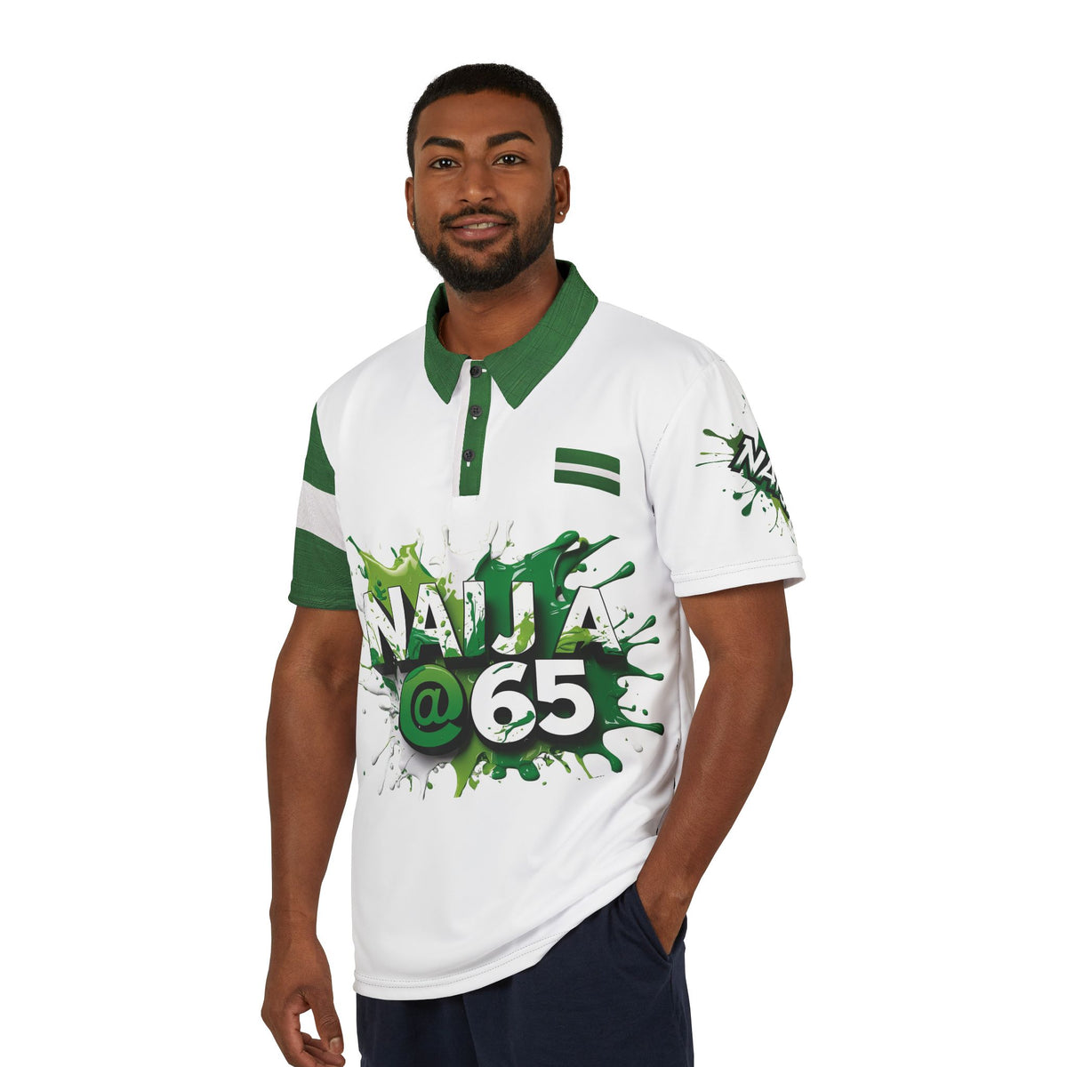 Naija At 65 Polo Shirt celebrating Nigeria’s independence.