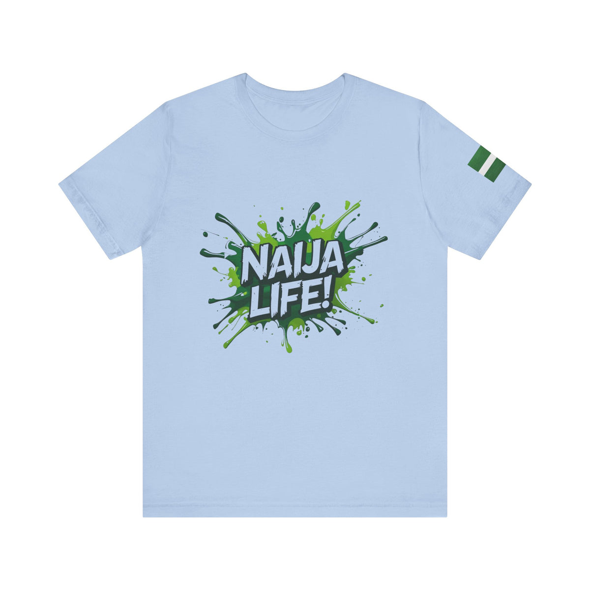 Naija Life Unisex Baby Blue T-shirt - Nigerian streetwear fashion from Naija Of Course