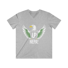 Up Nepa, Men's Fitted V-Neck Short Sleeve T-shirt - Naija Of Course Fashion, grey T-shirt