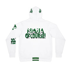 Naija- Peace & Of Course White and Green Hoodie Unisex- Back View- Naija Of Course streetwear fashion