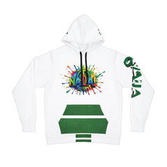 Naija- Peace & Of Course White and Green Hoodie Unisex- Front View- Naija Of Course streetwear fashion