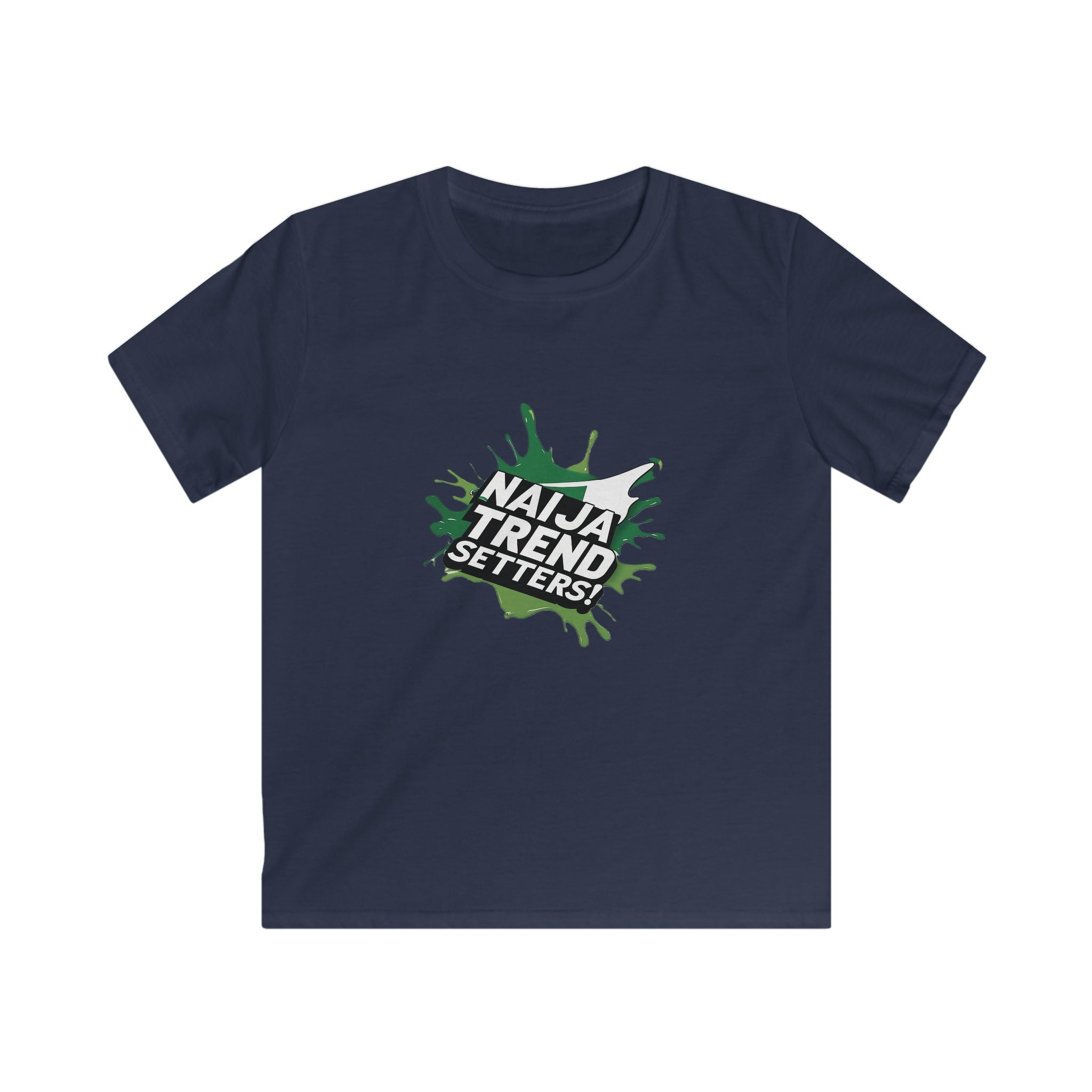 Naija Trend Setters Kids Navy Blue T-shirt with Nigerian streetwear slogan.