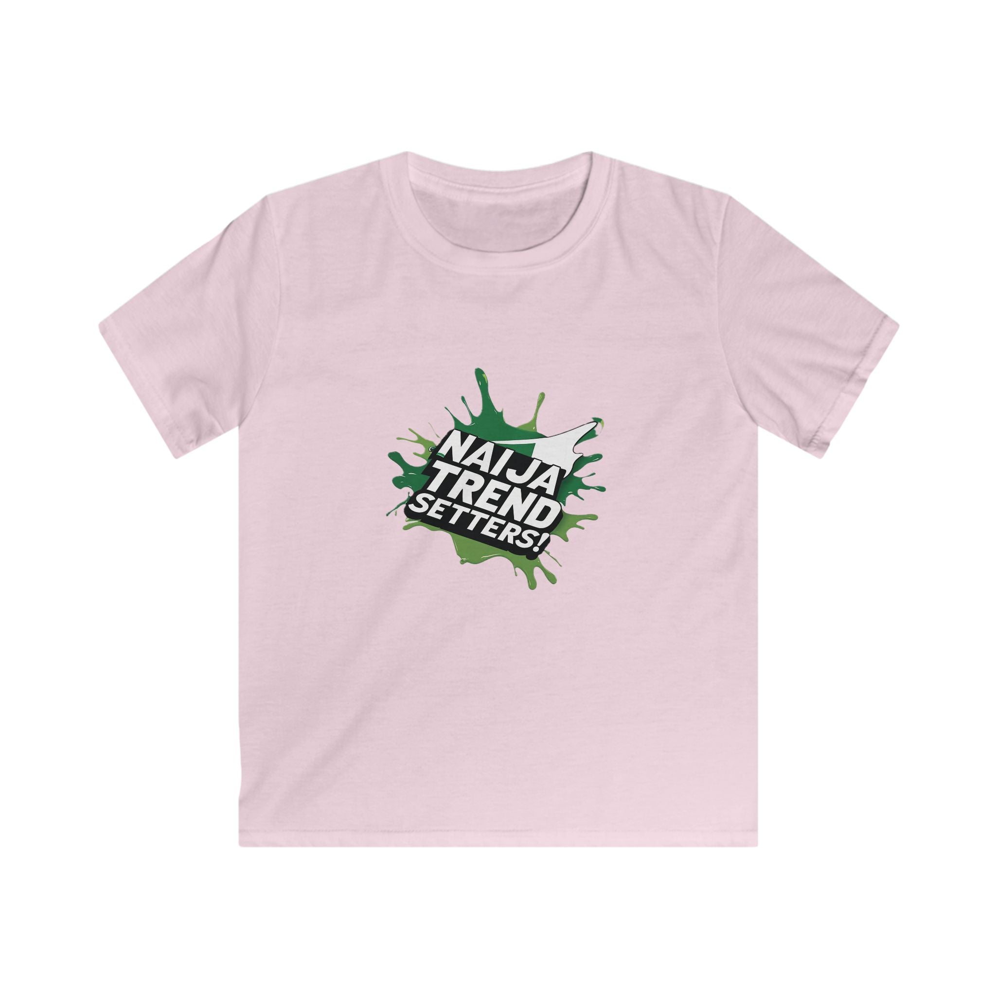 Naija Trend Setters Kids Pink T-shirt with Nigerian streetwear slogan.