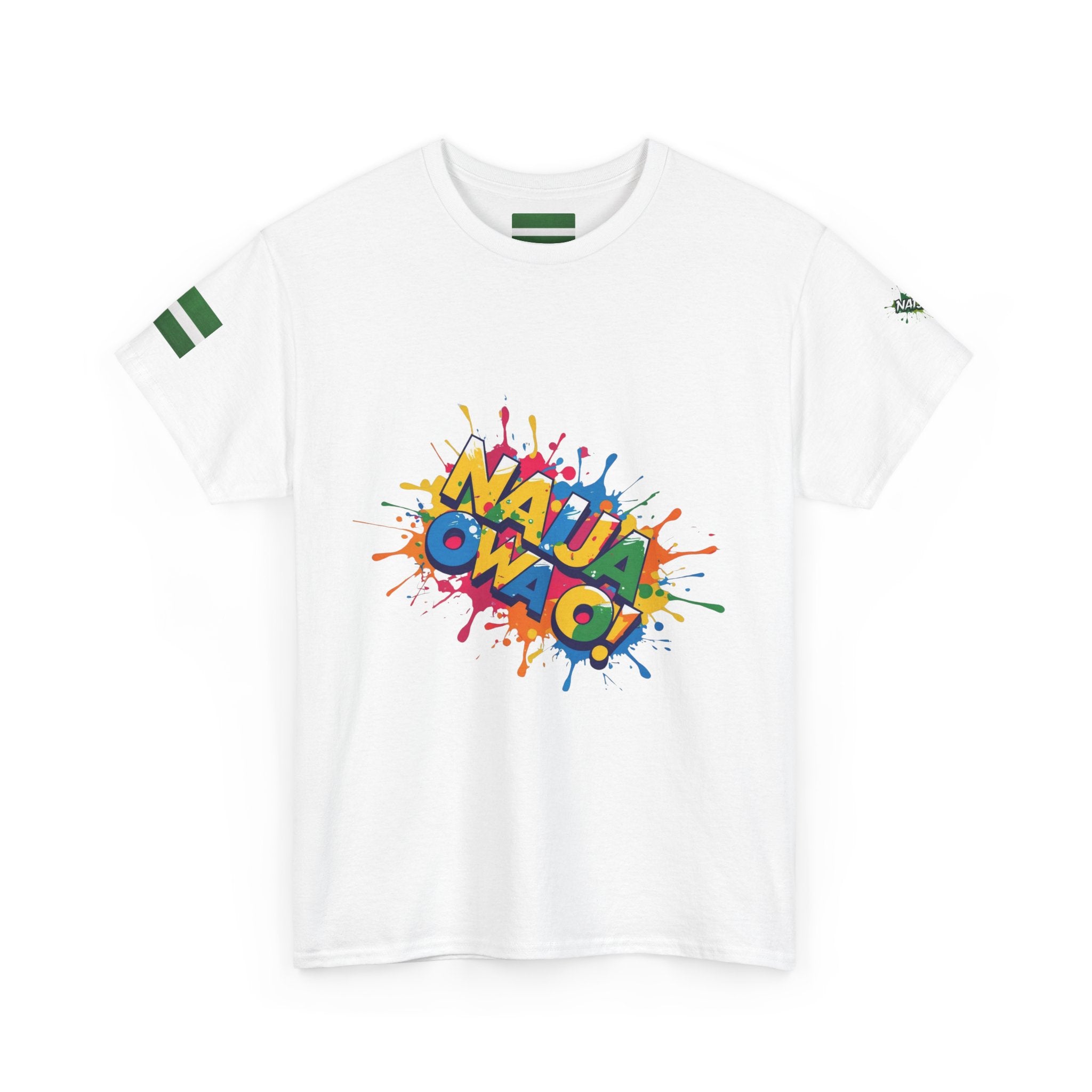 Naija Owa O, Unisex White T-shirt- Front View- Nigerian streetwear fashion from Naija Of Course