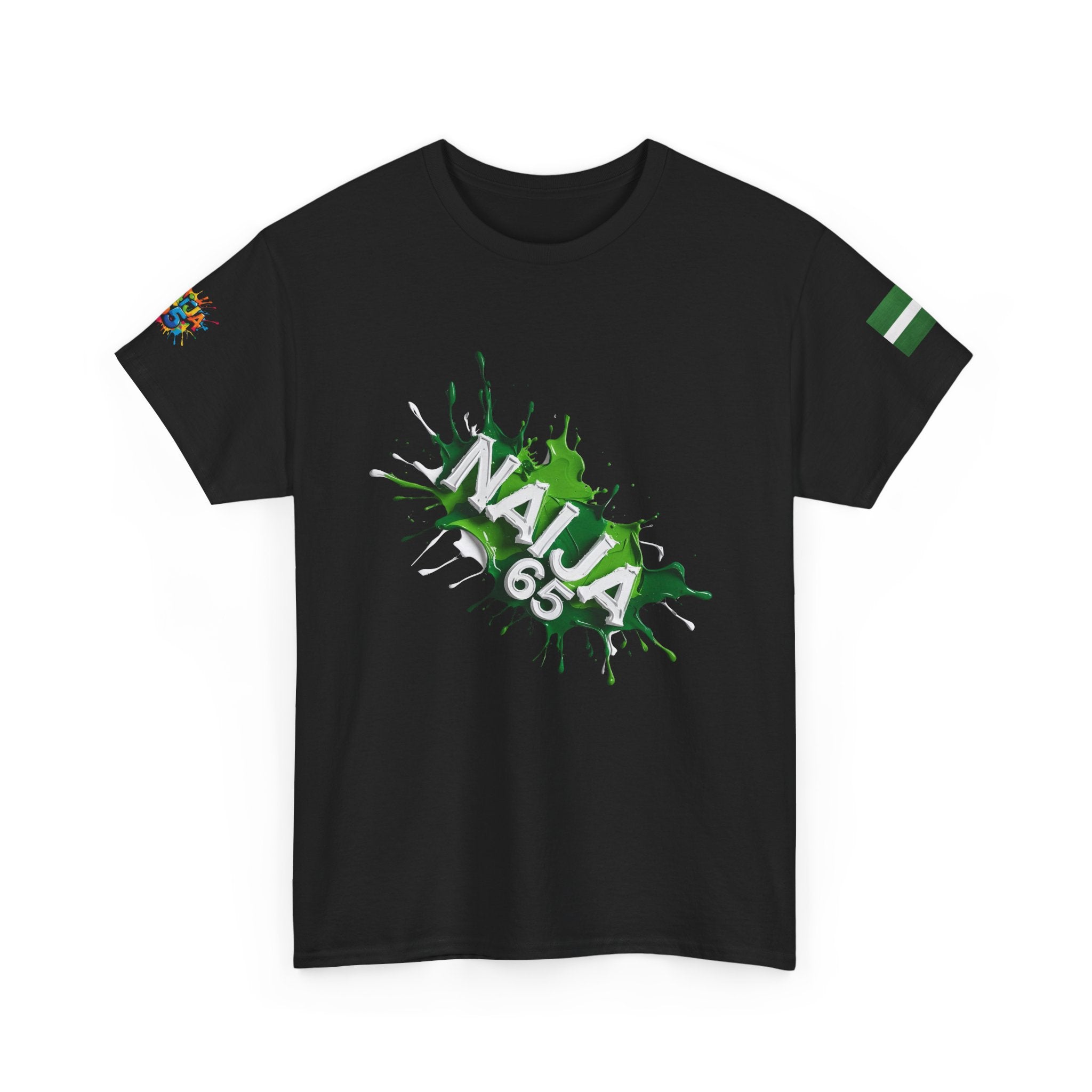 Naija 65TH INDEPENDENCE CELEBRATION, - Unisex Cotton T-shirt- Black- Nigerian streetwear fashion from Naija Of Course