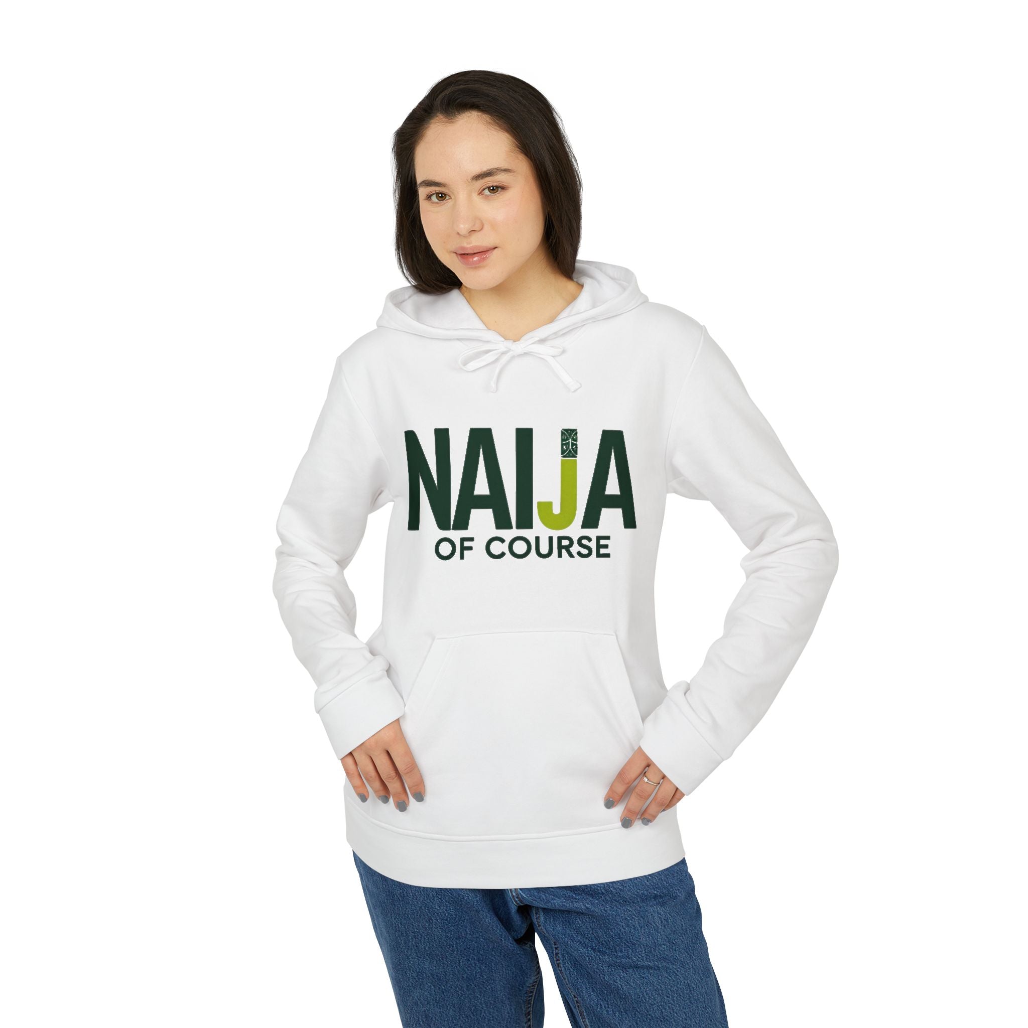 Naija of Course, adidas Unisex White Fleece Hoodie - Naija Of Course streetwear fashion