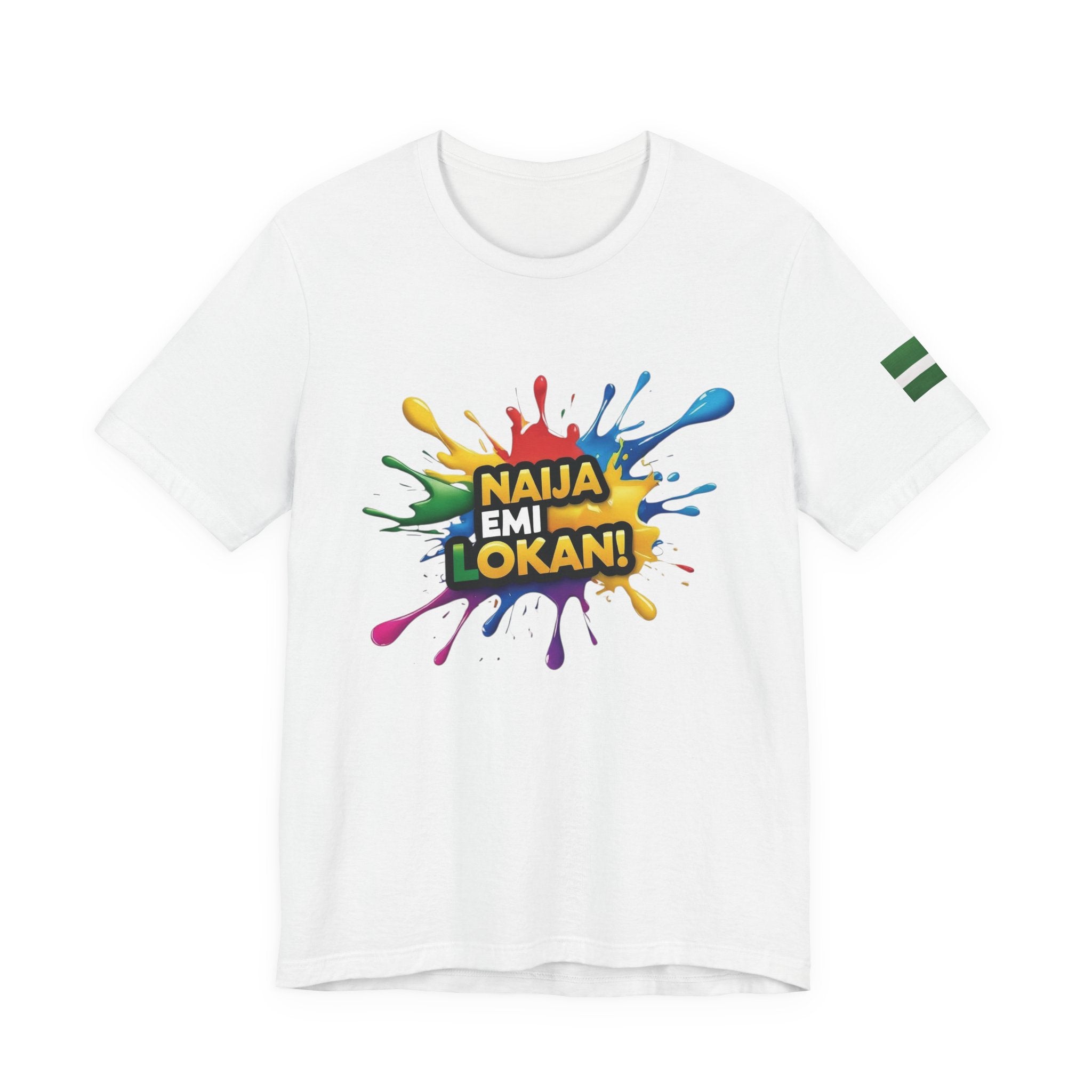 Naija, Emi Lokan,  'It's My Turn,' White Unisex T-shirt- Front View- Nigerian streetwear fashion from Naija Of Course