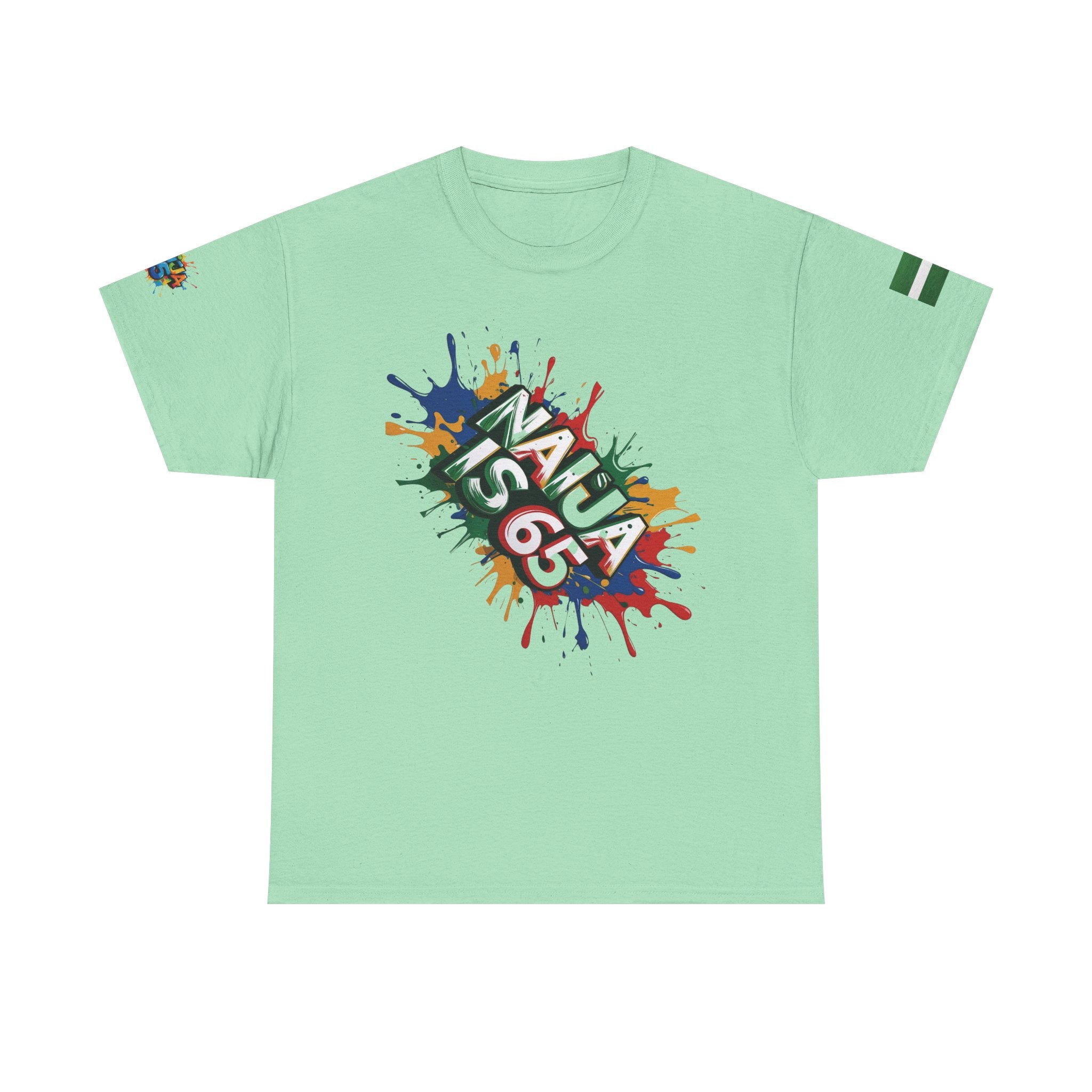 Naija, is 65, INDEPENDENCE DAY Unisex Light Green Cotton T-shirt- Nigerian streetwear fashion from Naija Of Course