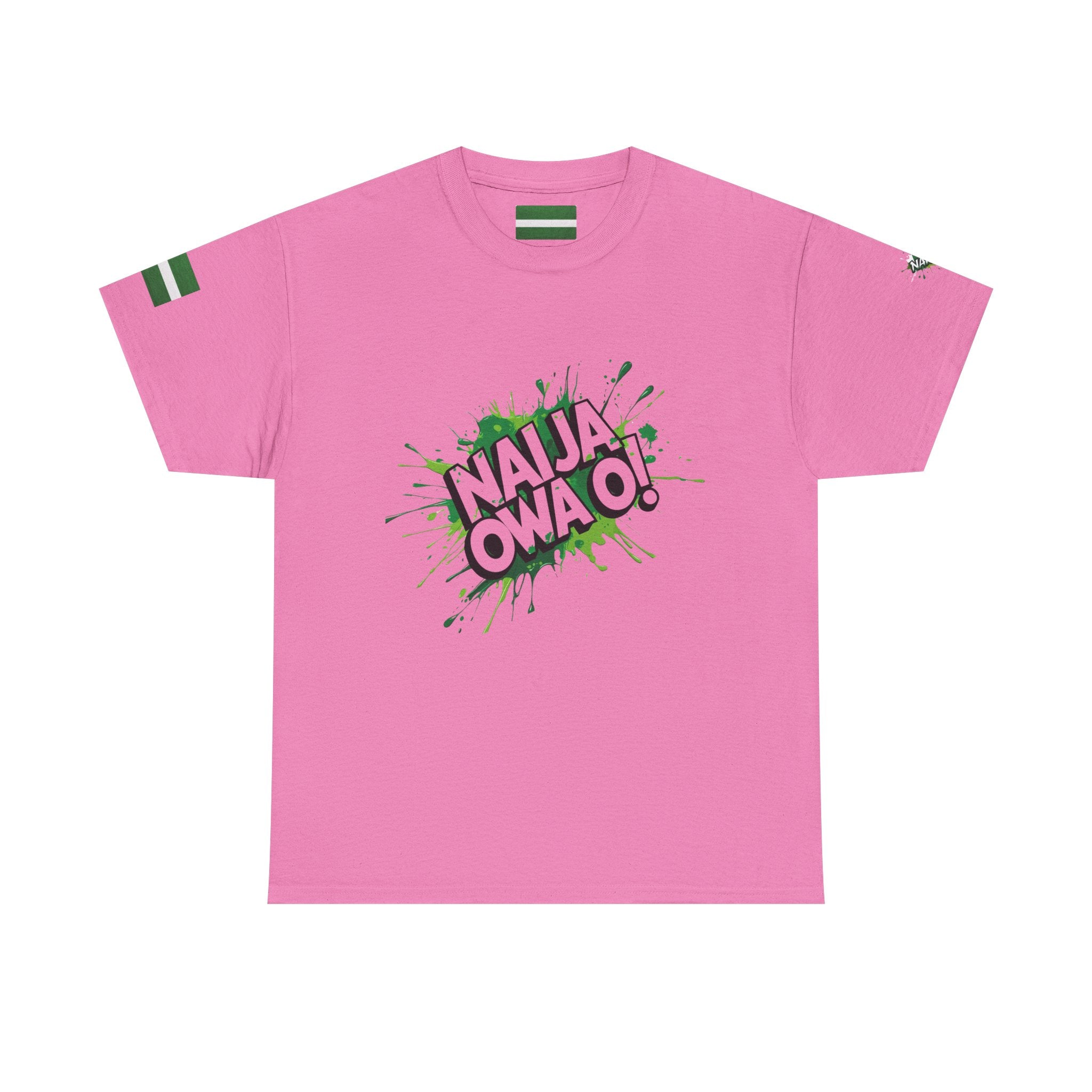 Naija, Owa O,  PinkCotton T-shirt Unisex- Front View- Nigerian streetwear fashion from Naija Of Course
