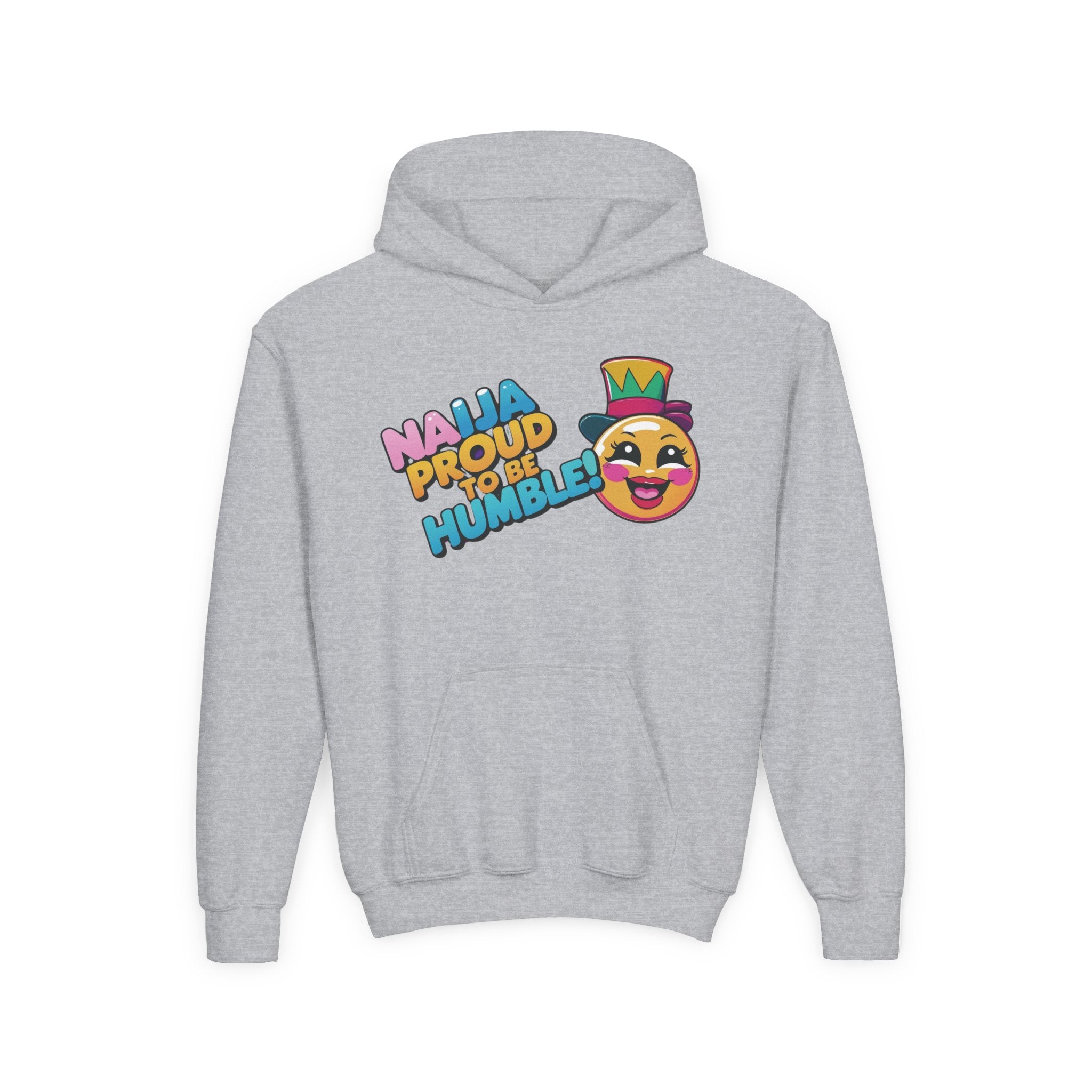 Naija Proud To Be Humble, Kids Grey Hoodie Unisex - Naija Of Course streetwear fashion