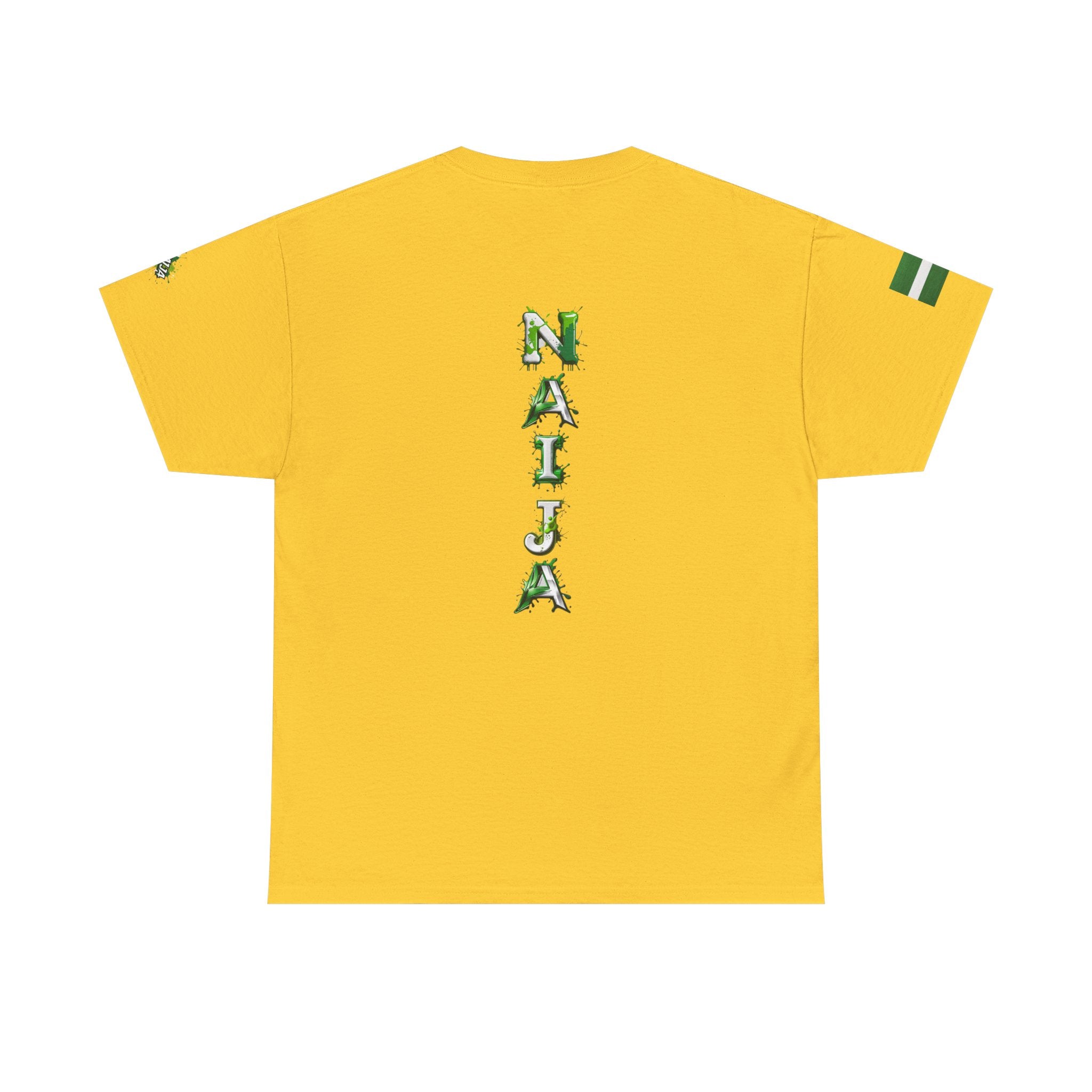 Naija Owa O,  Yellow Cotton Spirit T-shirt- Back View- Naija Of Course streetwear fashion