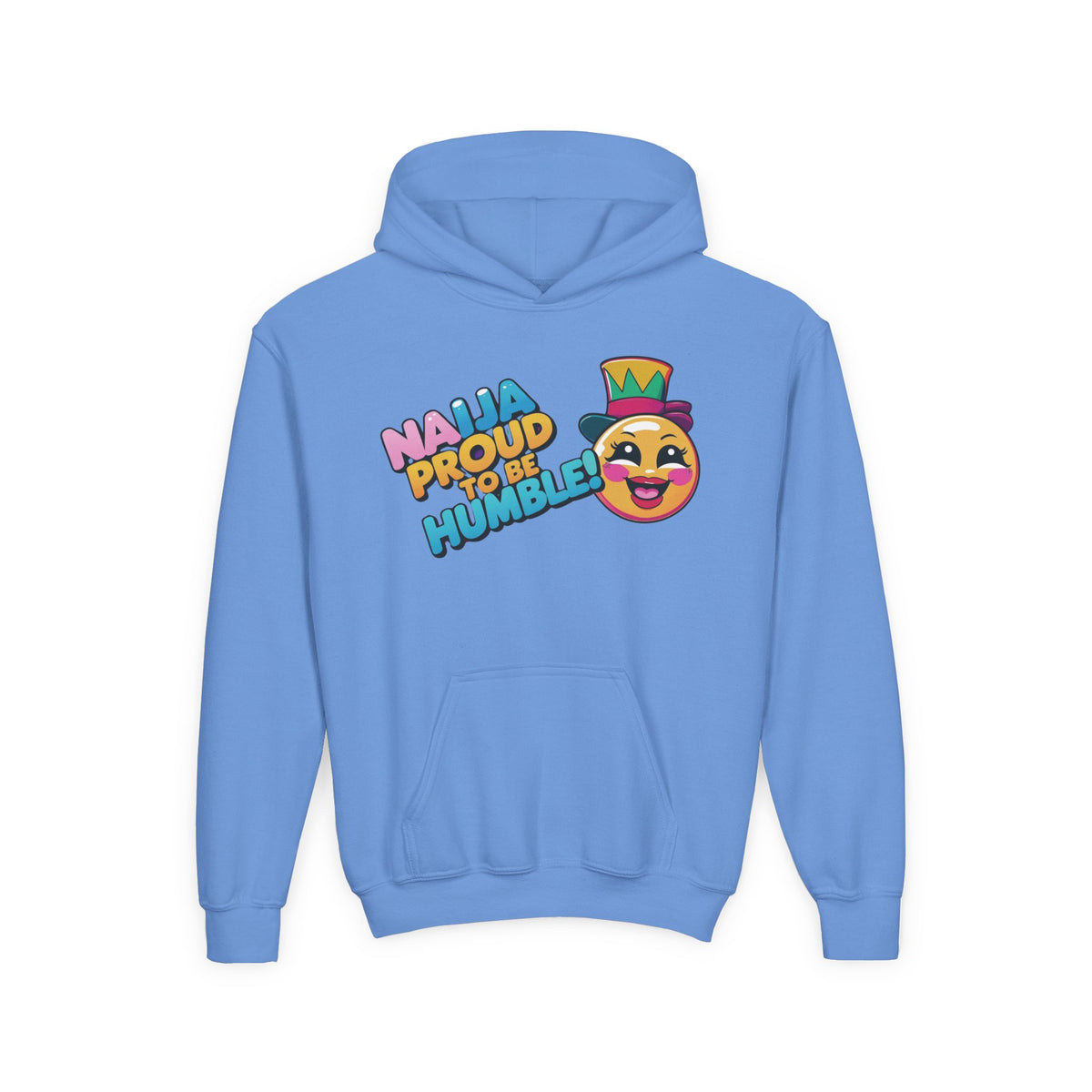 Naija Proud To Be Humble, Kids Blue Hoodie Unisex - Naija Of Course streetwear fashion