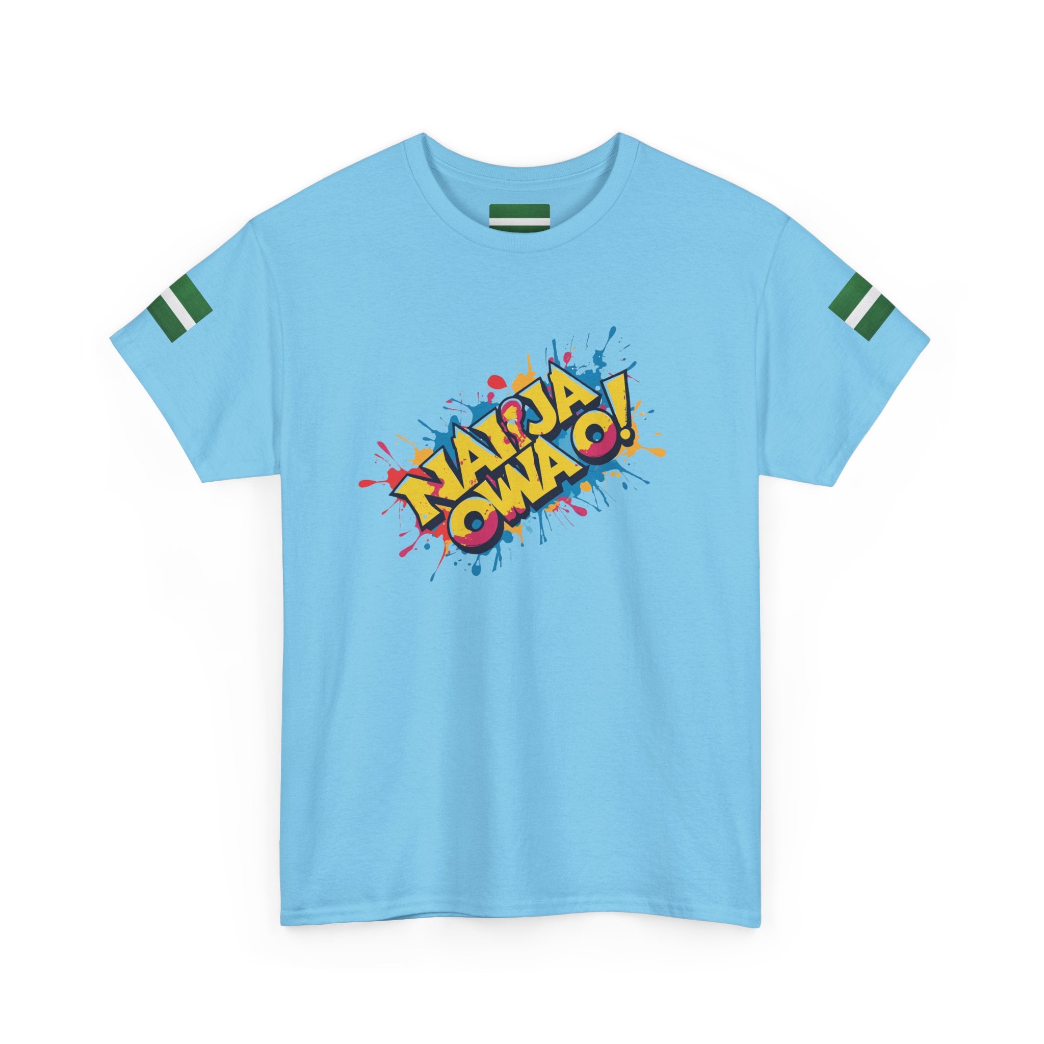Naija Owa O, Unisex, Baby Blue Cotton T-shirt- Nigerian streetwear fashion from Naija Of Course