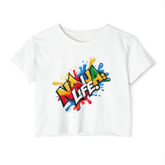 Naija Life, Cotton cropped women's White T-shirt - Naija Of Course streetwear fashion