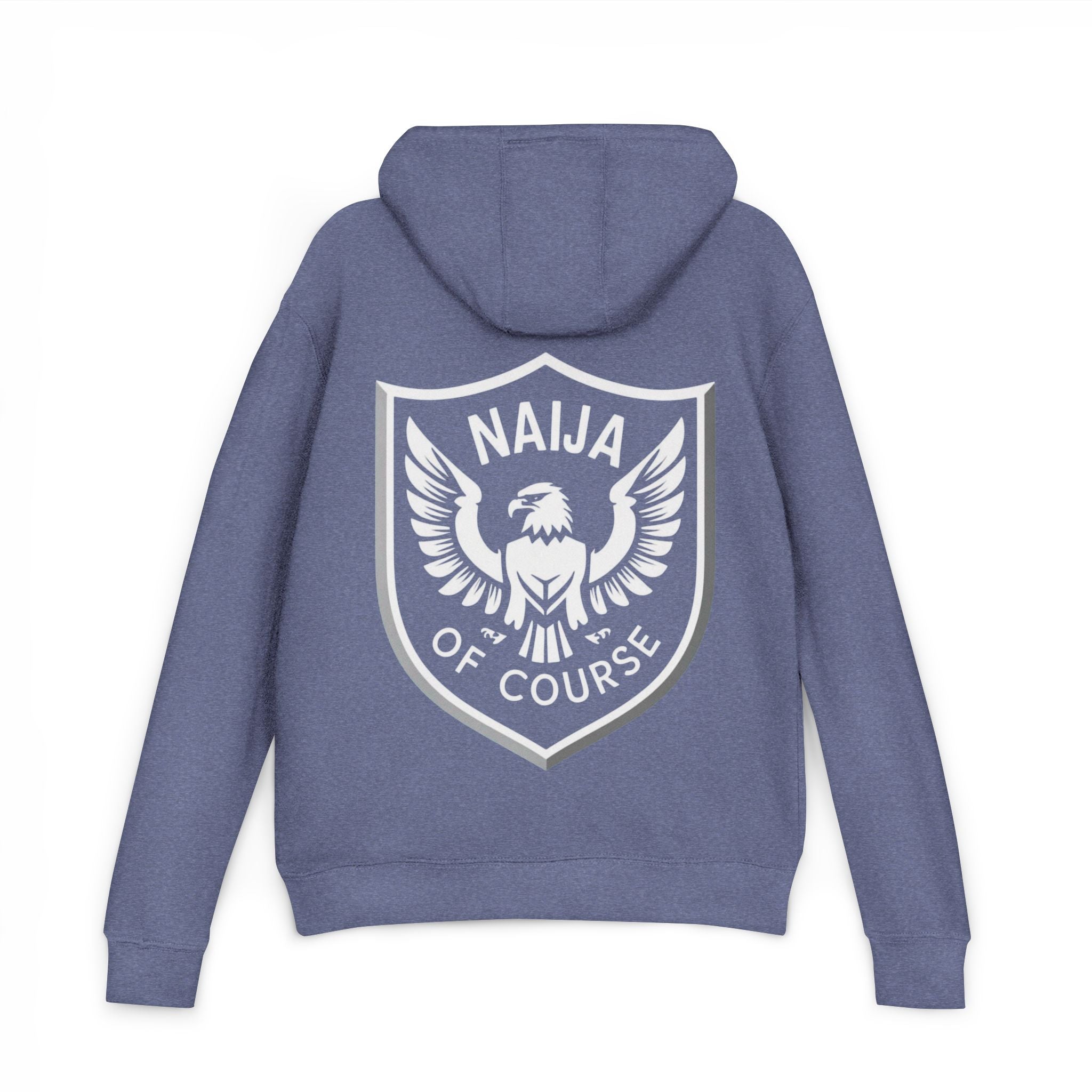 Naija of Course, Unisex French Terry Heather Denim Hoodie - Naija Of Course streetwear fashion