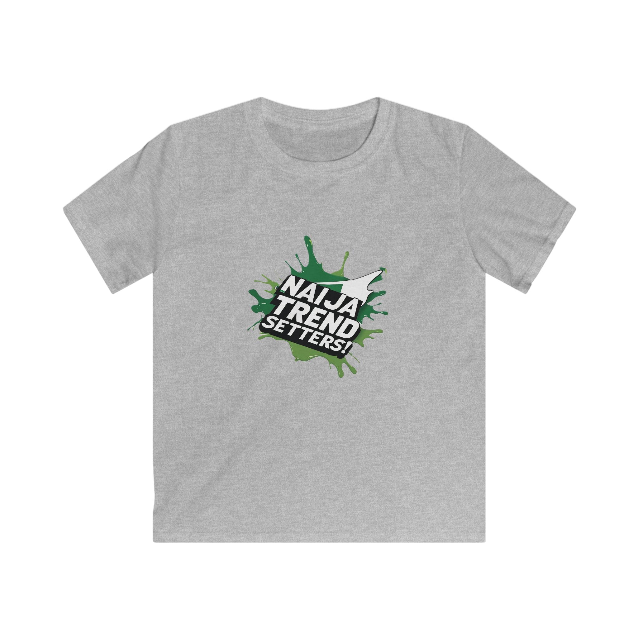 Naija Trend Setters Kids Grey T-shirt with Nigerian streetwear slogan.