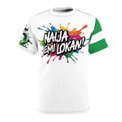 Naija Emi Lokan Unisex Black Stitch T-Shirt- Front View- Nigerian streetwear fashion from Naija Of Course