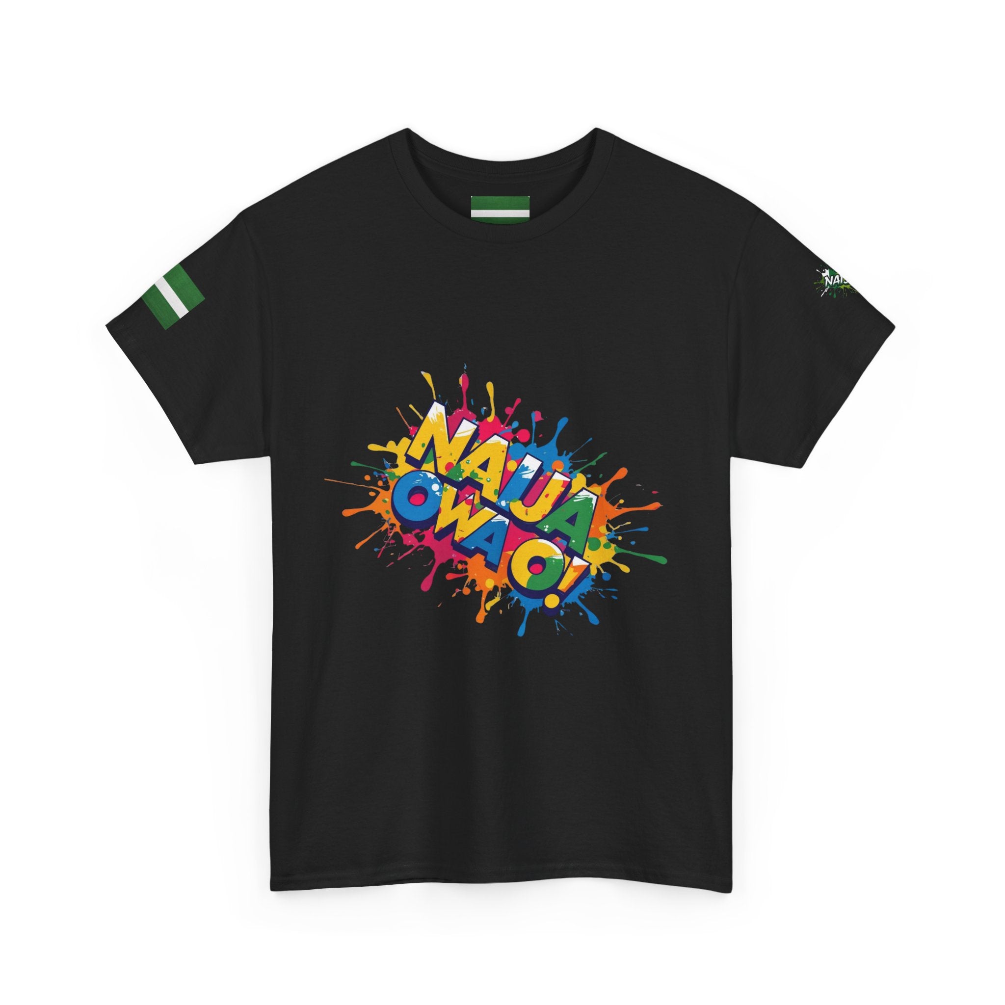 Naija Owa O, Unisex Black T-shirt- Front View- Nigerian streetwear fashion from Naija Of Course