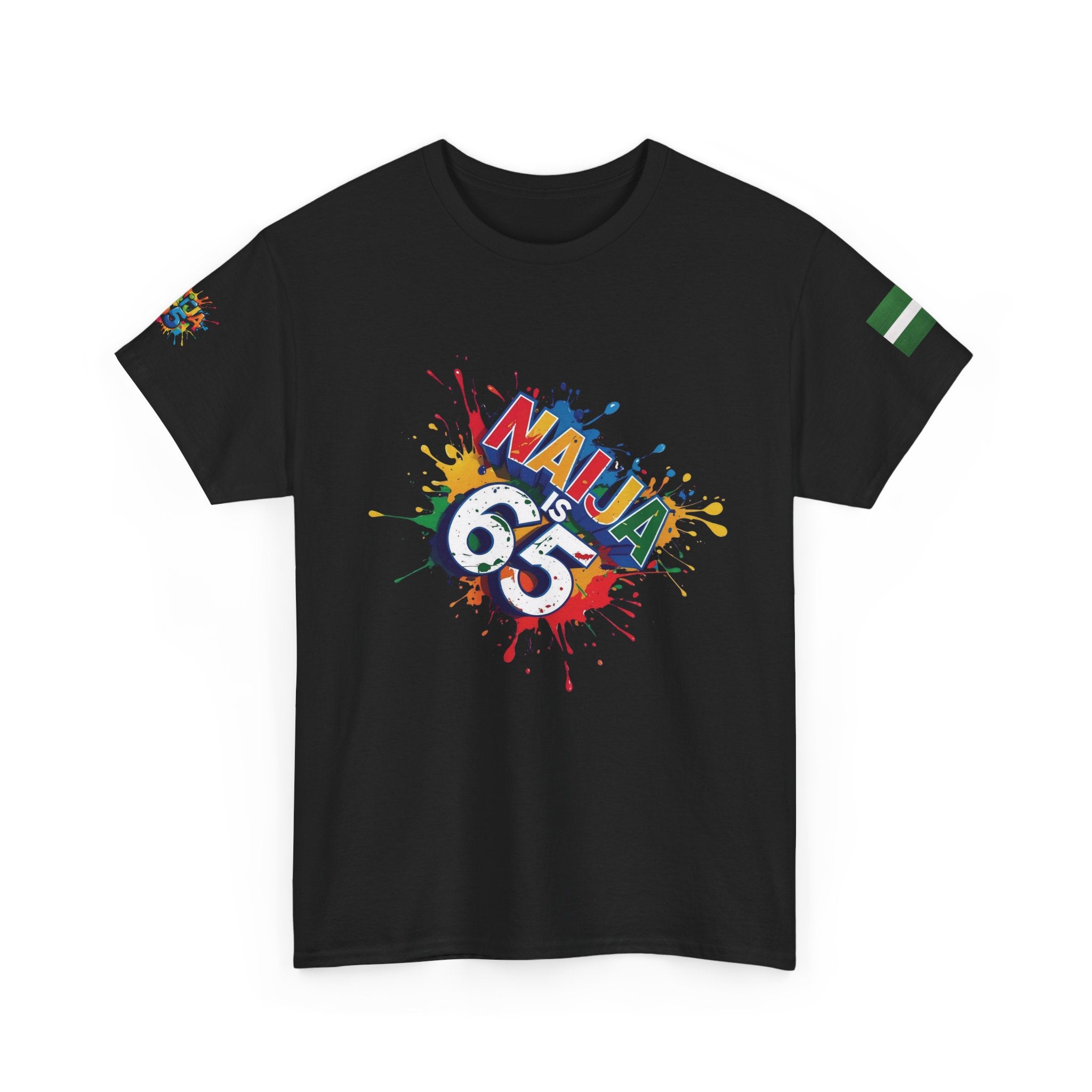Naija is 65, INDEPENDENCE CELEBRATION  - Unisex Cotton T-shirt- Black- Nigerian streetwear fashion from Naija Of Course