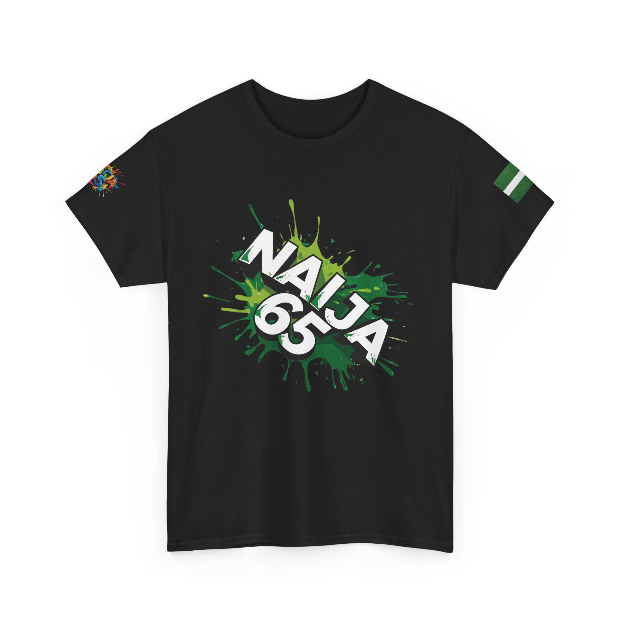 Naija 65TH INDEPENDENCE CELEBRATION Unisex Black Cotton T-shirt- Front View- Nigerian streetwear fashion from Naija Of Course