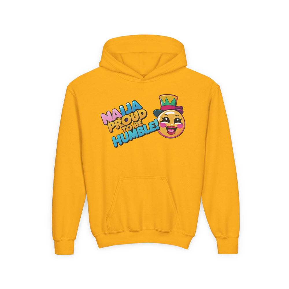 Naija Proud To Be Humble, Kids Mustard Hoodie Unisex - Naija Of Course streetwear fashion