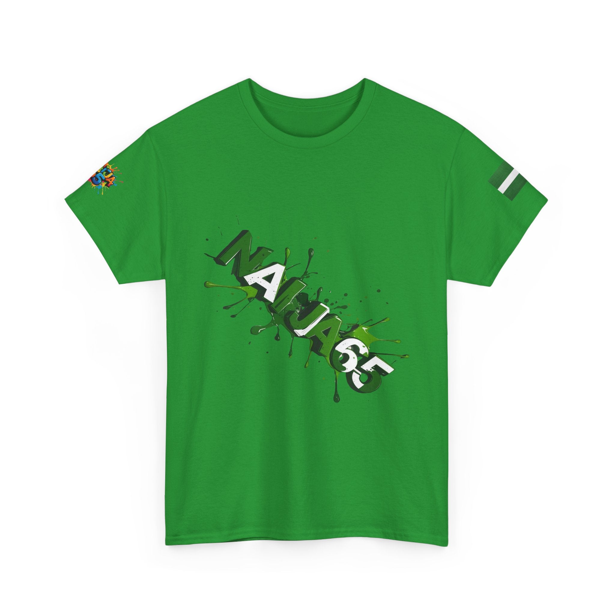 Naija 65TH INDEPENDENCE - Unisex Cotton T-shirt - Nigerian streetwear fashion from Naija Of Course, Green