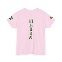 Naija- 65TH INDEPENDENCE Unisex Cotton T-shirt- Pink- Back View- Nigerian streetwear fashion from Naija Of Course