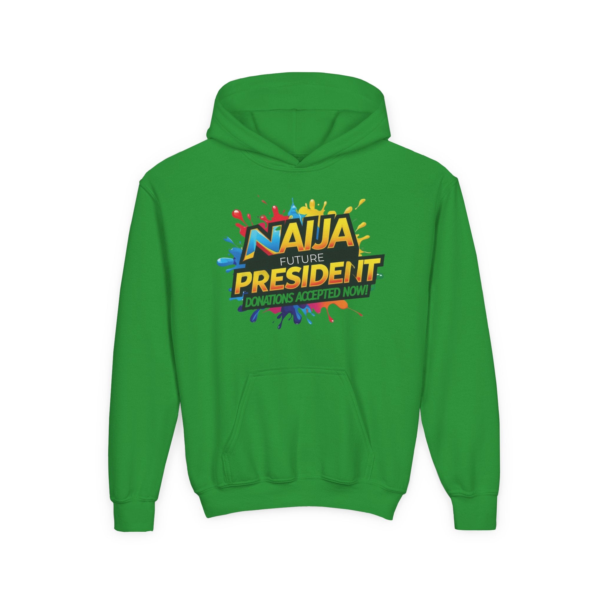Naija Future President Kids Green Hoodie Unisex - Naija Of Course streetwear fashion