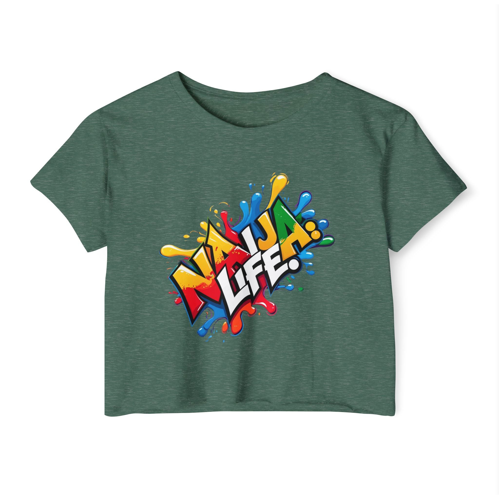 Naija Life, Cotton cropped women's T-shirt