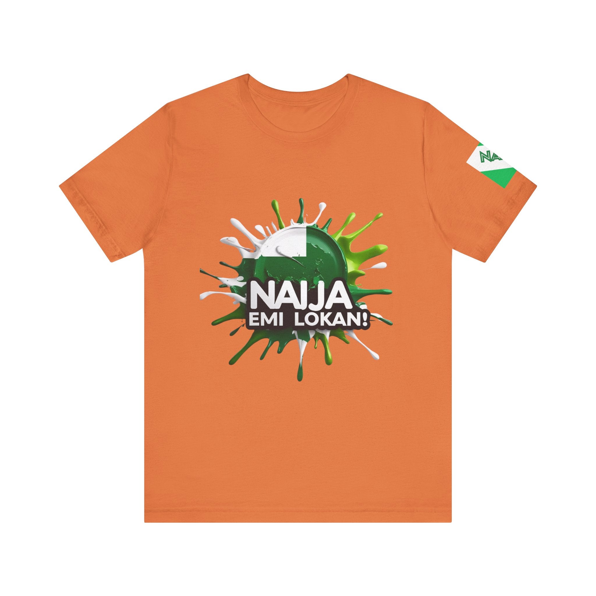 NAIJA EMI LOKAN, Casual Wear, Cotton Unisex T-shirt - Naija Of Course Fashion, Orange T-shirt
