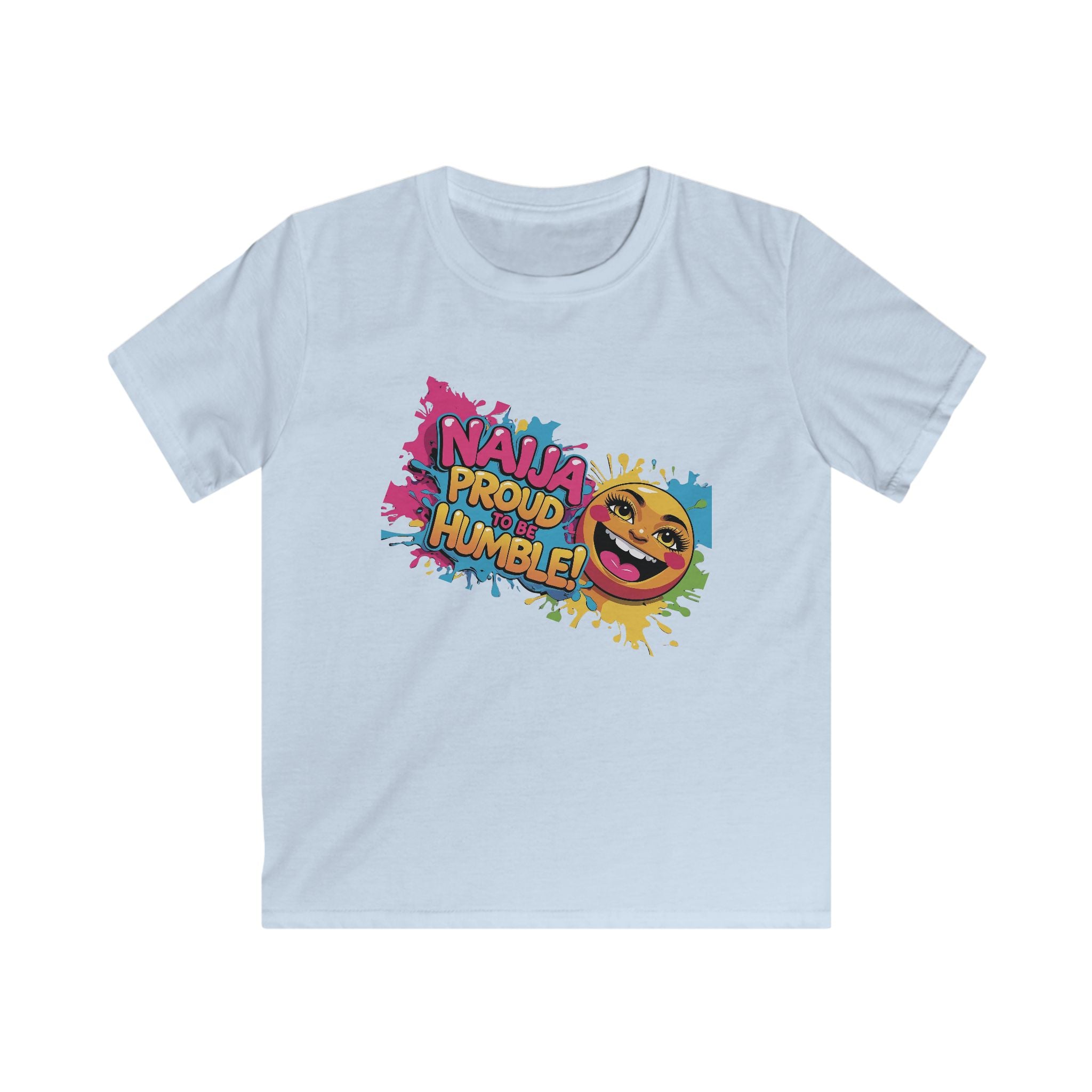 Naija Proud To Be Humble, Kids Unisex T-shirt - Naija Of Course Fashion, light blue