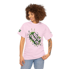 Naija Owa O,  Pink Cotton Spirit T-shirt- Female Model Naija Of Course streetwear fashion
