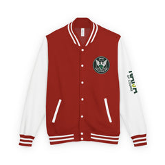 Naija of Course, Stay in your lane College Jacket-Red and White- Nigerian streetwear fashion from Naija Of Course