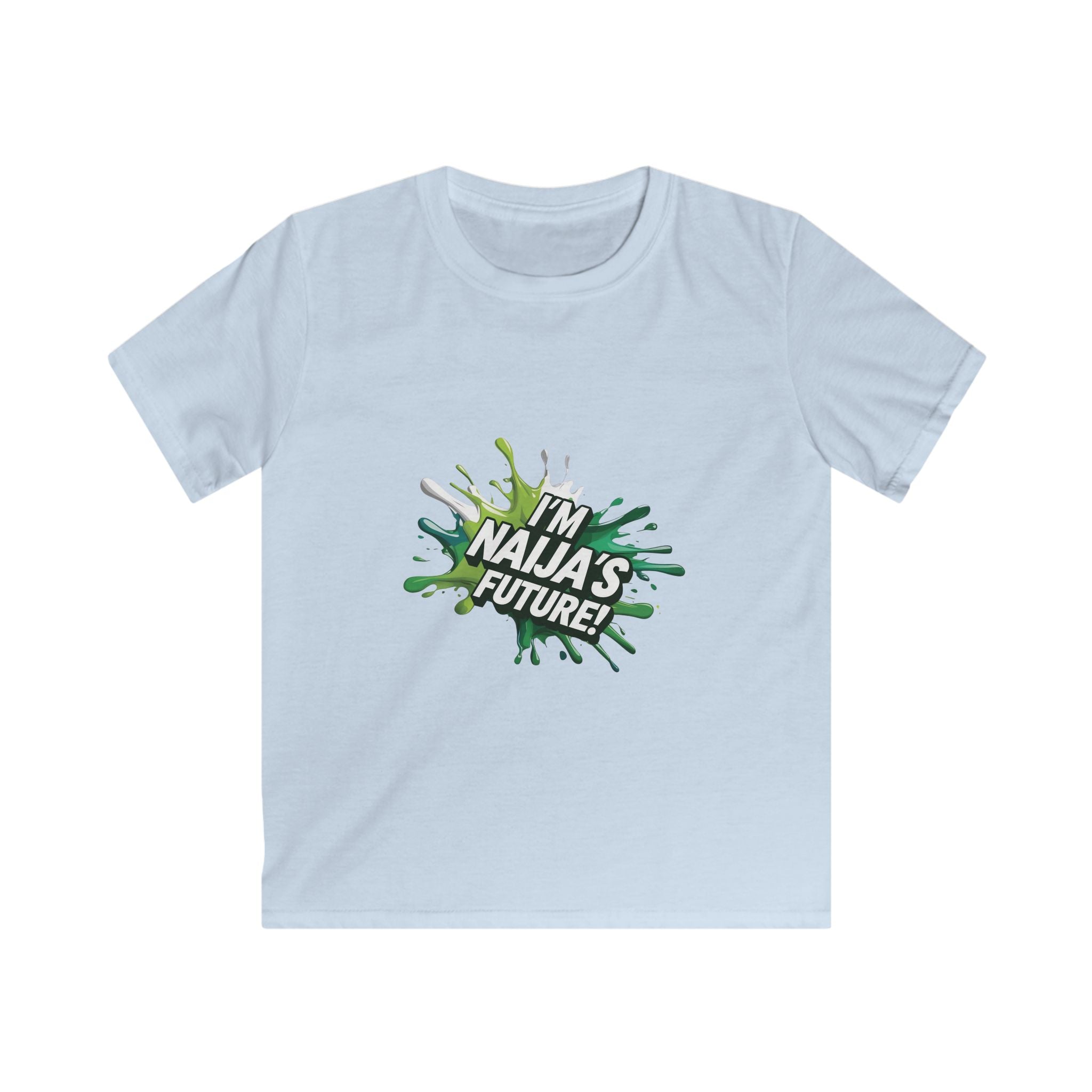I’m Naija’s Future Kids Baby Blue T-shirt with Nigerian slogan.