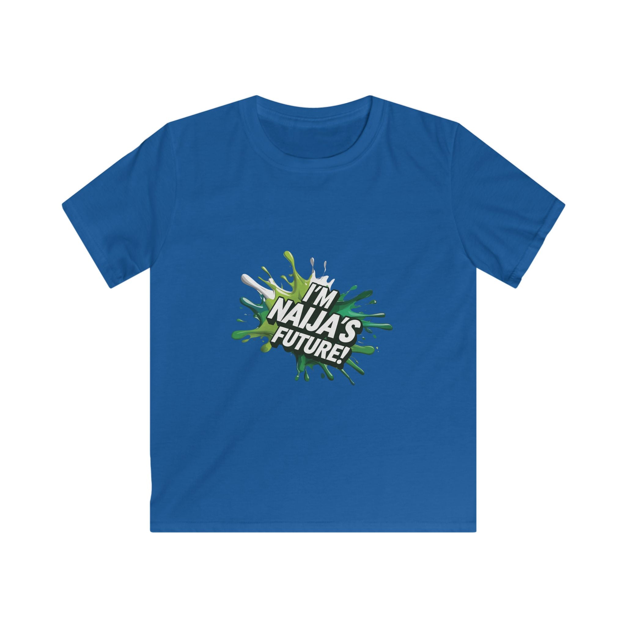 I’m Naija’s Future Kids Blue T-shirt with Nigerian slogan.