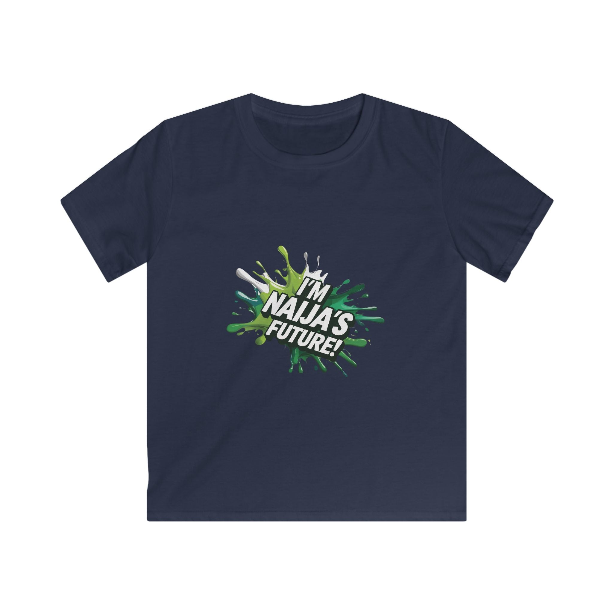 I’m Naija’s Future Kids Navy Blue T-shirt with Nigerian slogan.