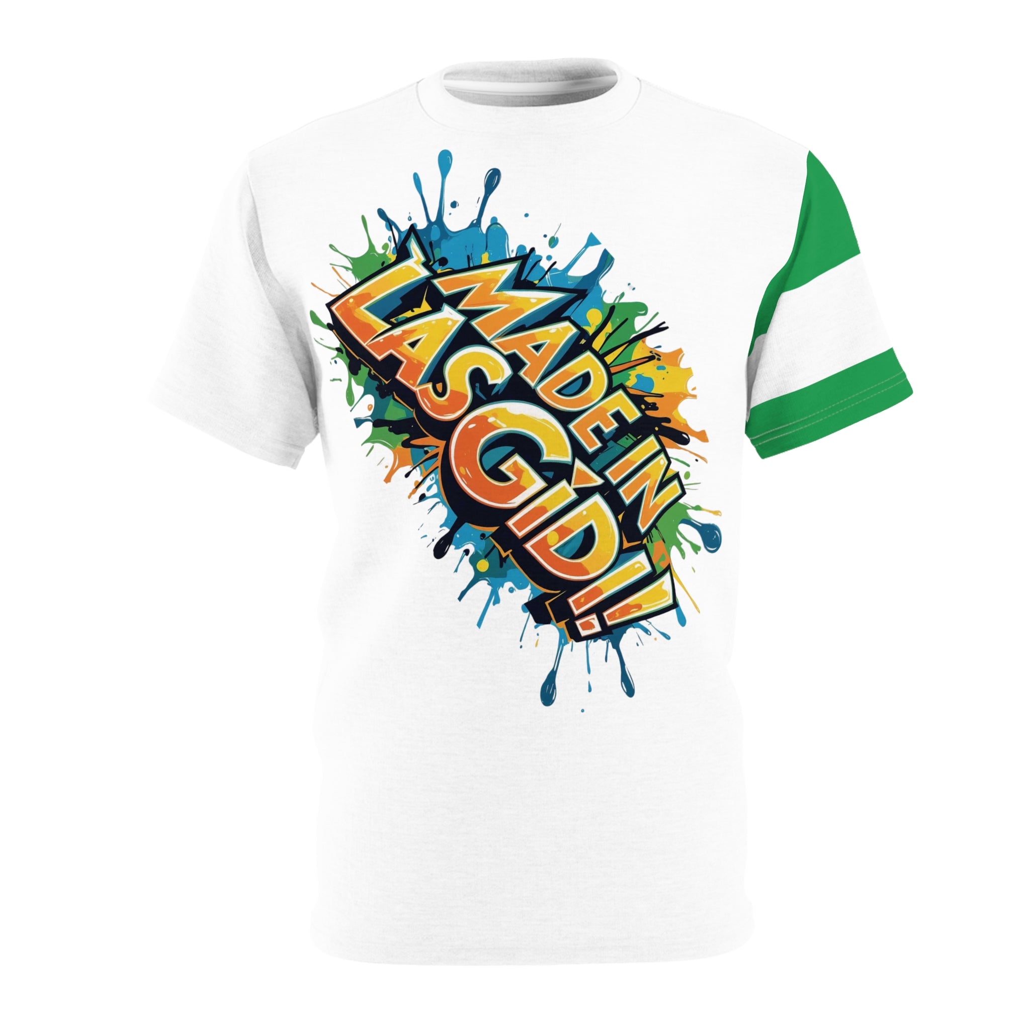 Made in Las Gidi 65th Independence, Unisex White Stitching T-shirt - Naija Of Course streetwear fashion