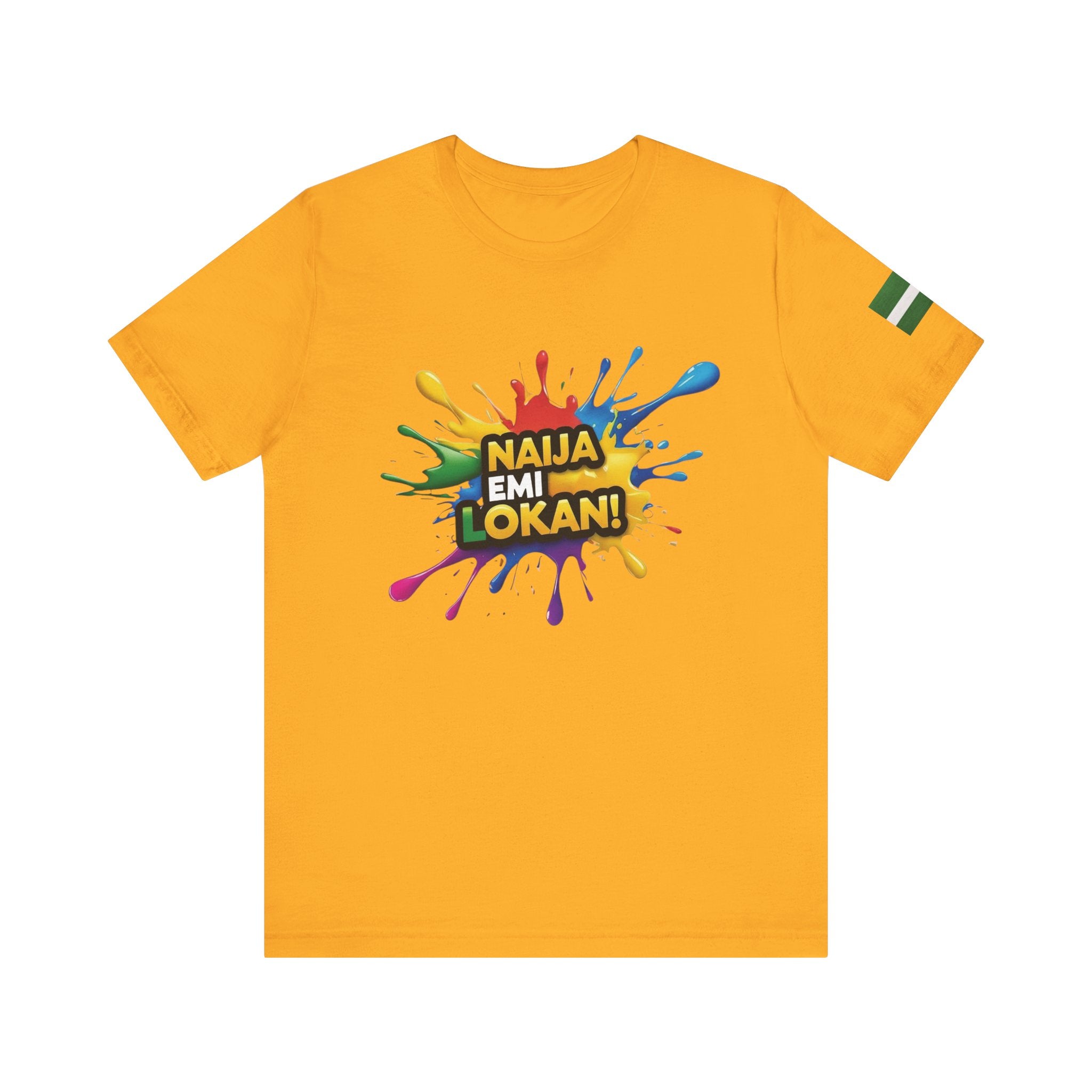 Naija, Emi Lokan,  'It's My Turn,' Mustard Unisex T-shirt- Front View- Nigerian streetwear fashion from Naija Of Course