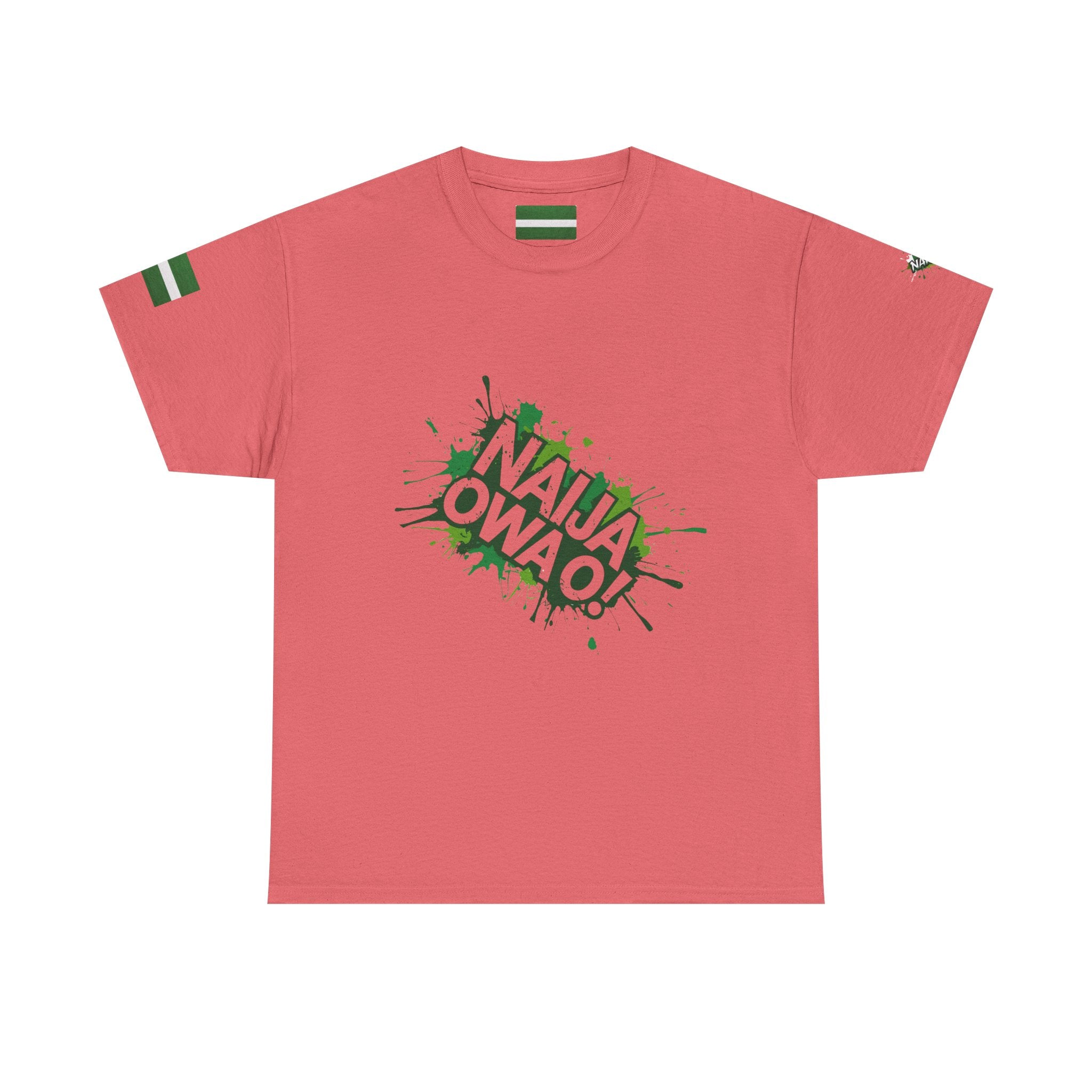 Nigeria Owa O,  Pink cotton T-shirt Unisex- Front View- Naija Of Course streetwear fashion