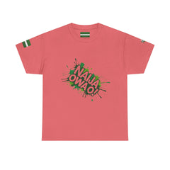 Nigeria Owa O,  Pink cotton T-shirt Unisex- Front View- Naija Of Course streetwear fashion