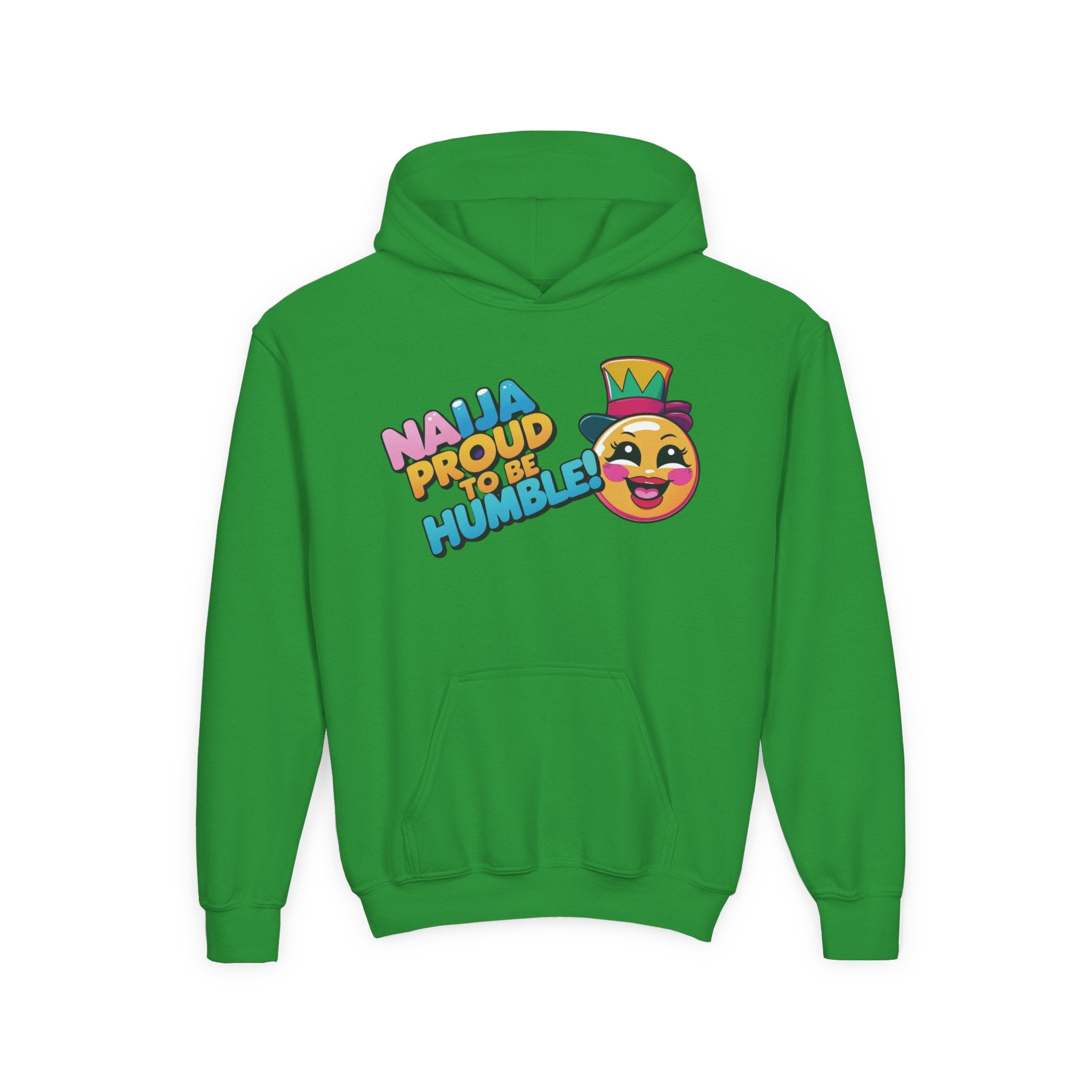 Naija Proud To Be Humble, Kids Green Hoodie Unisex - Naija Of Course streetwear fashion