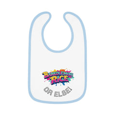 Bankolemoh rice or else, Baby Contrast Trim Jersey Bib - Naija Of Course Fashion- baby blue outline