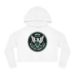 Naija We No Dey Carry Last, Women's White Cropped Hoodie - Naija Of Course streetwear fashion