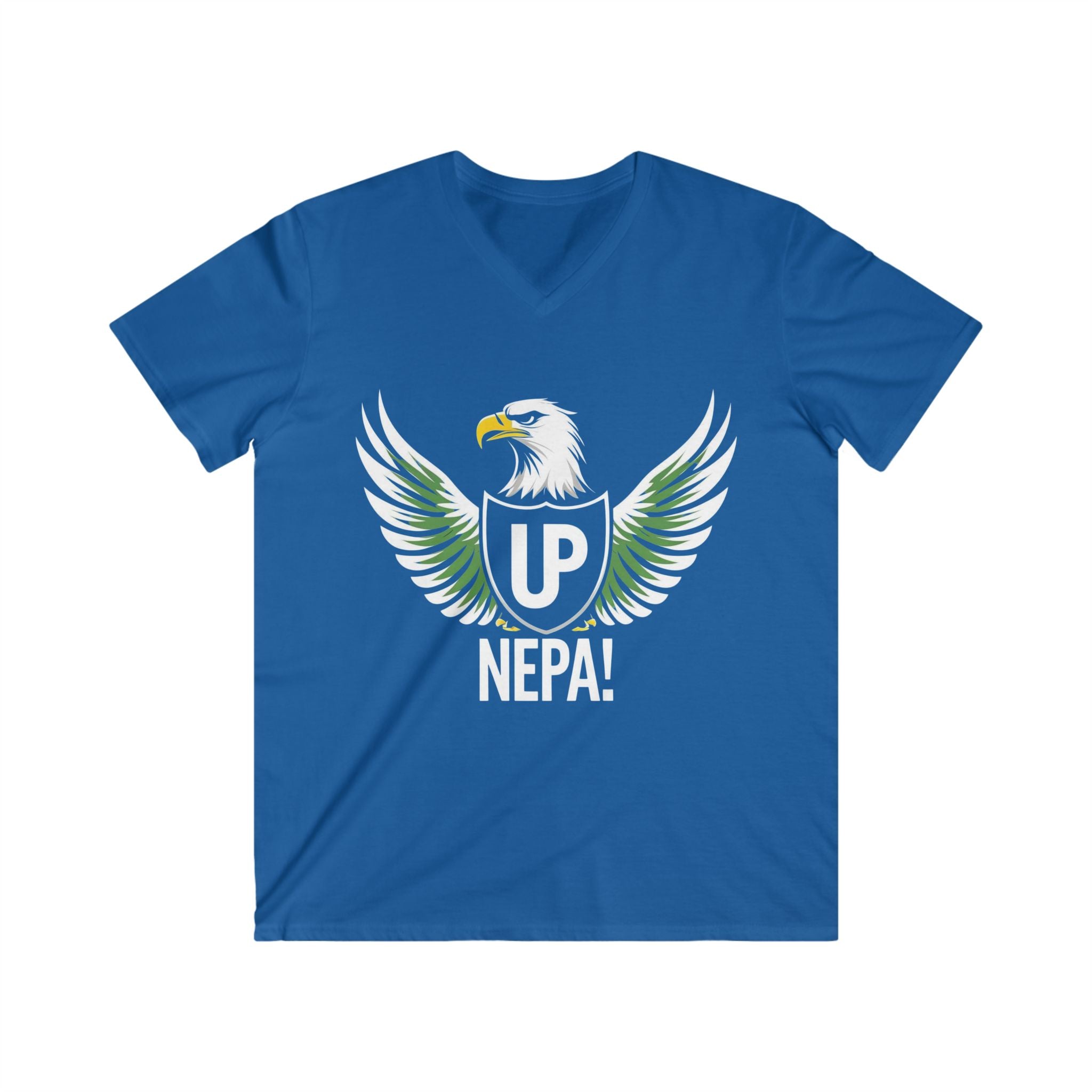 Up Nepa, Men's Fitted V-Neck Short Sleeve T-shirt - Naija Of Course Fashion, blue T-shirt