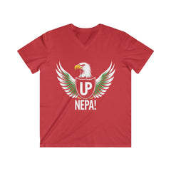 Up Nepa, Men's Fitted V-Neck Short Sleeve T-shirt - Naija Of Course Fashion, Red T-shirt