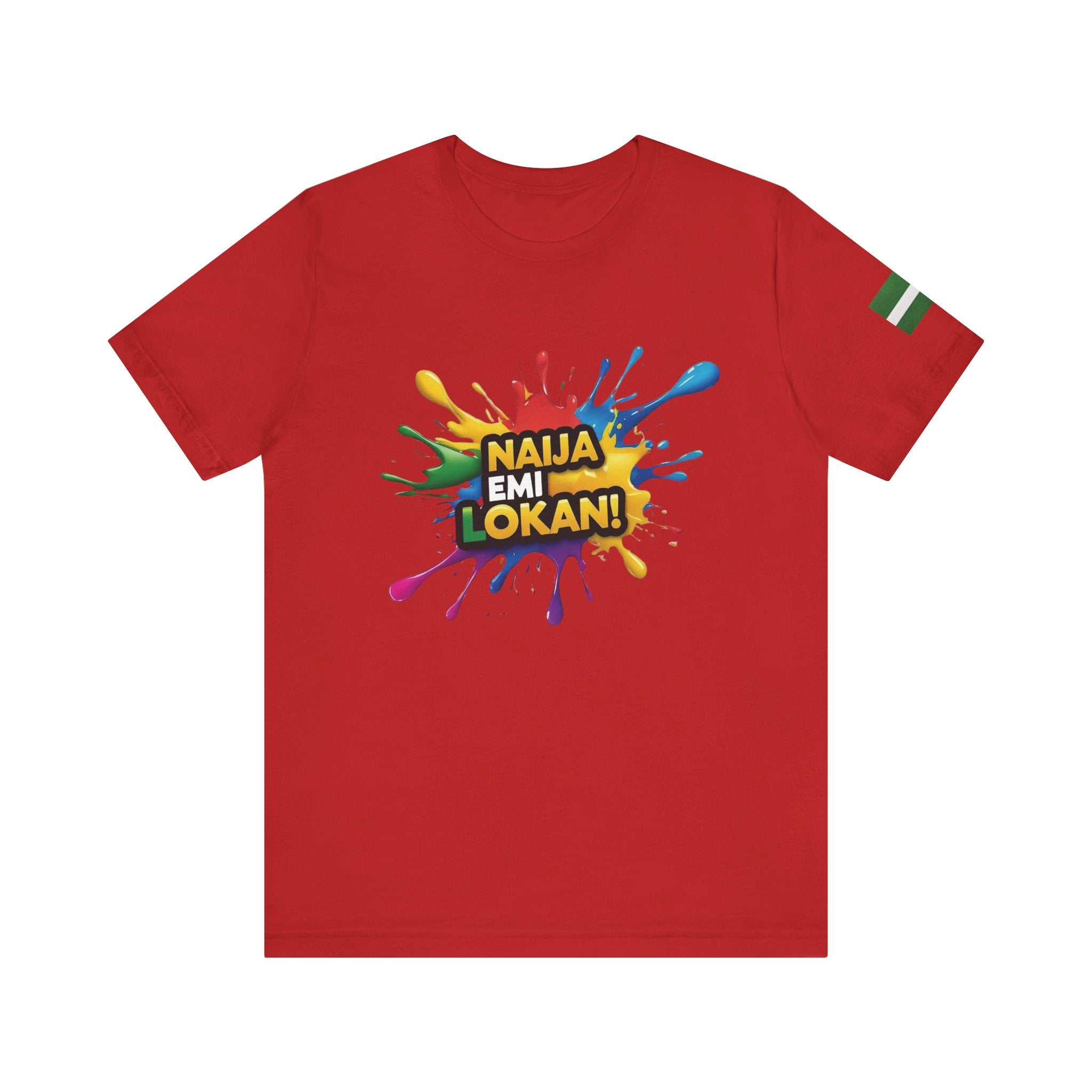 Naija, Emi Lokan,  'It's My Turn,' Red Unisex T-shirt- Front View- Nigerian streetwear fashion from Naija Of Course