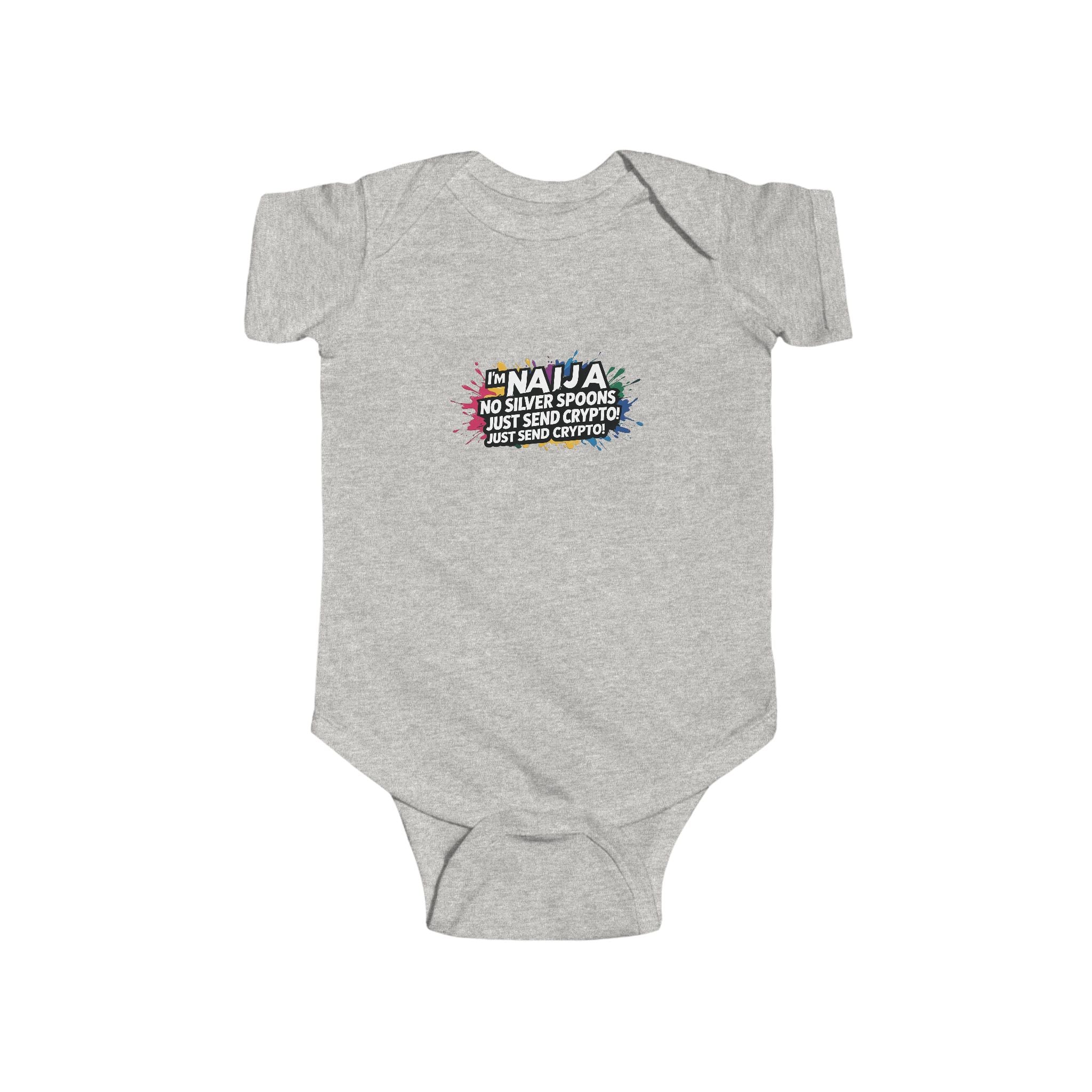 Naija, No Silver Spoon, Just Send Crypto, Baby body suit