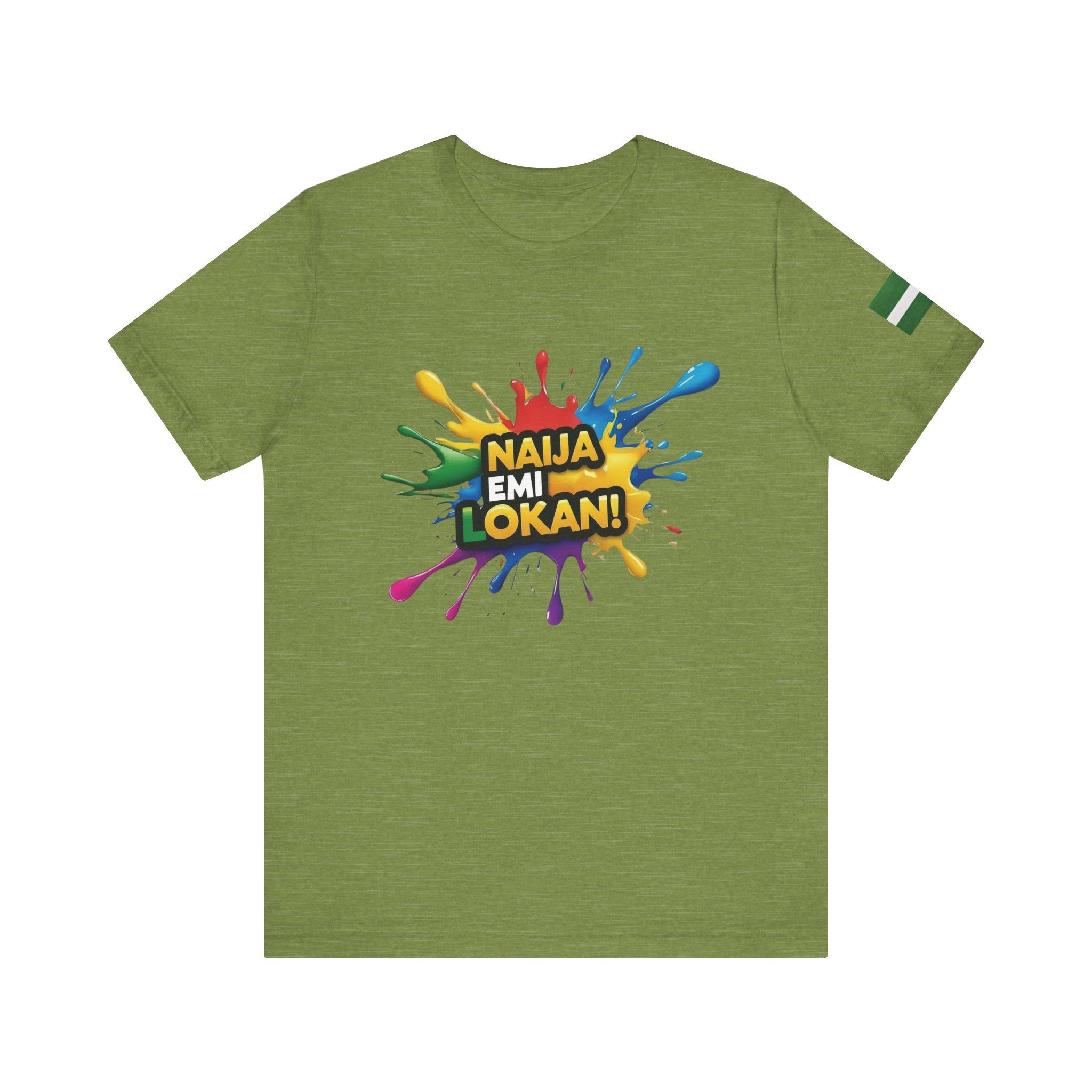 Naija, Emi Lokan,  'It's My Turn,' Green Unisex T-shirt- Front View- Nigerian streetwear fashion from Naija Of Course