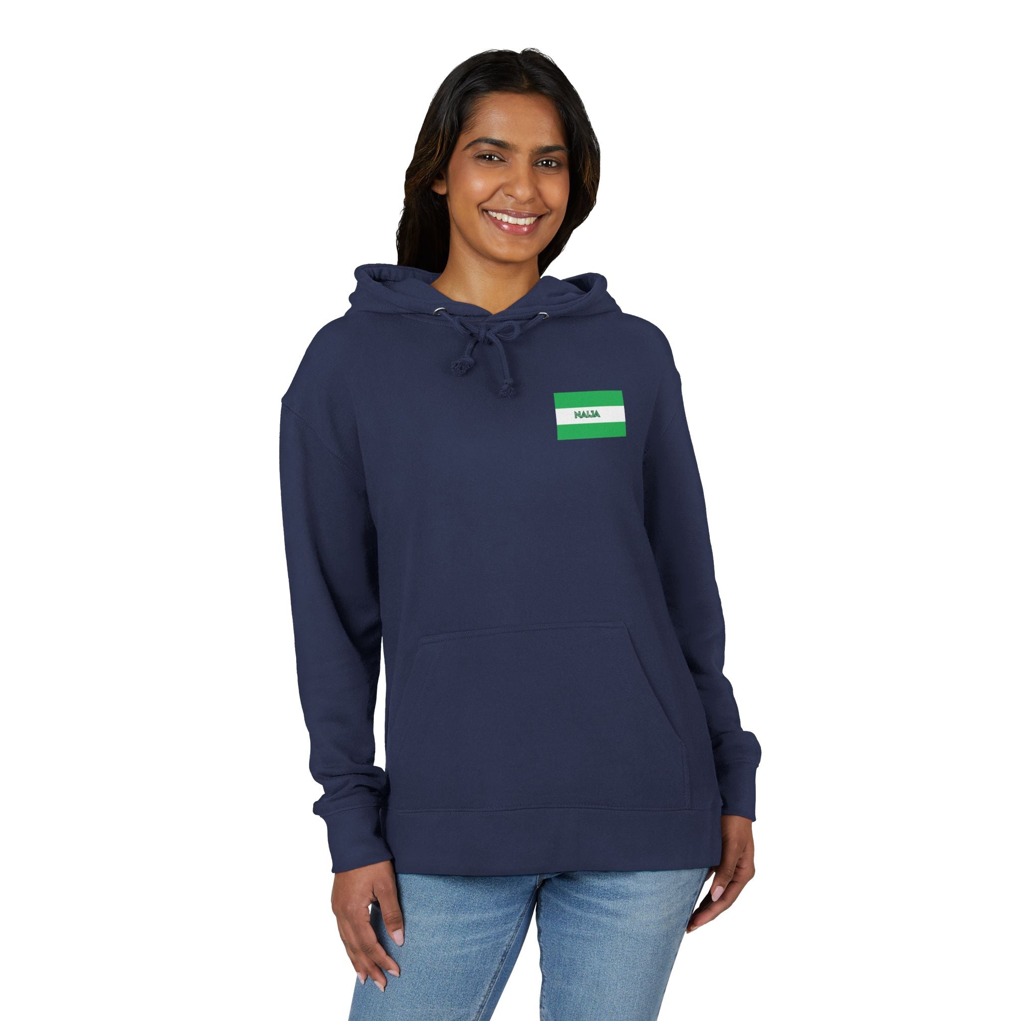 Naija & Of Course Hoodie - Unisex French Terry Navy Hoodie - Naija Of Course streetwear fashion