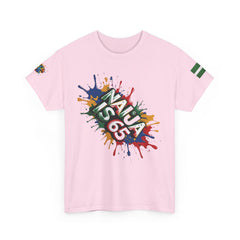 Naija, is 65, INDEPENDENCE DAY Unisex Pink Cotton T-shirt- Nigerian streetwear fashion from Naija Of Course